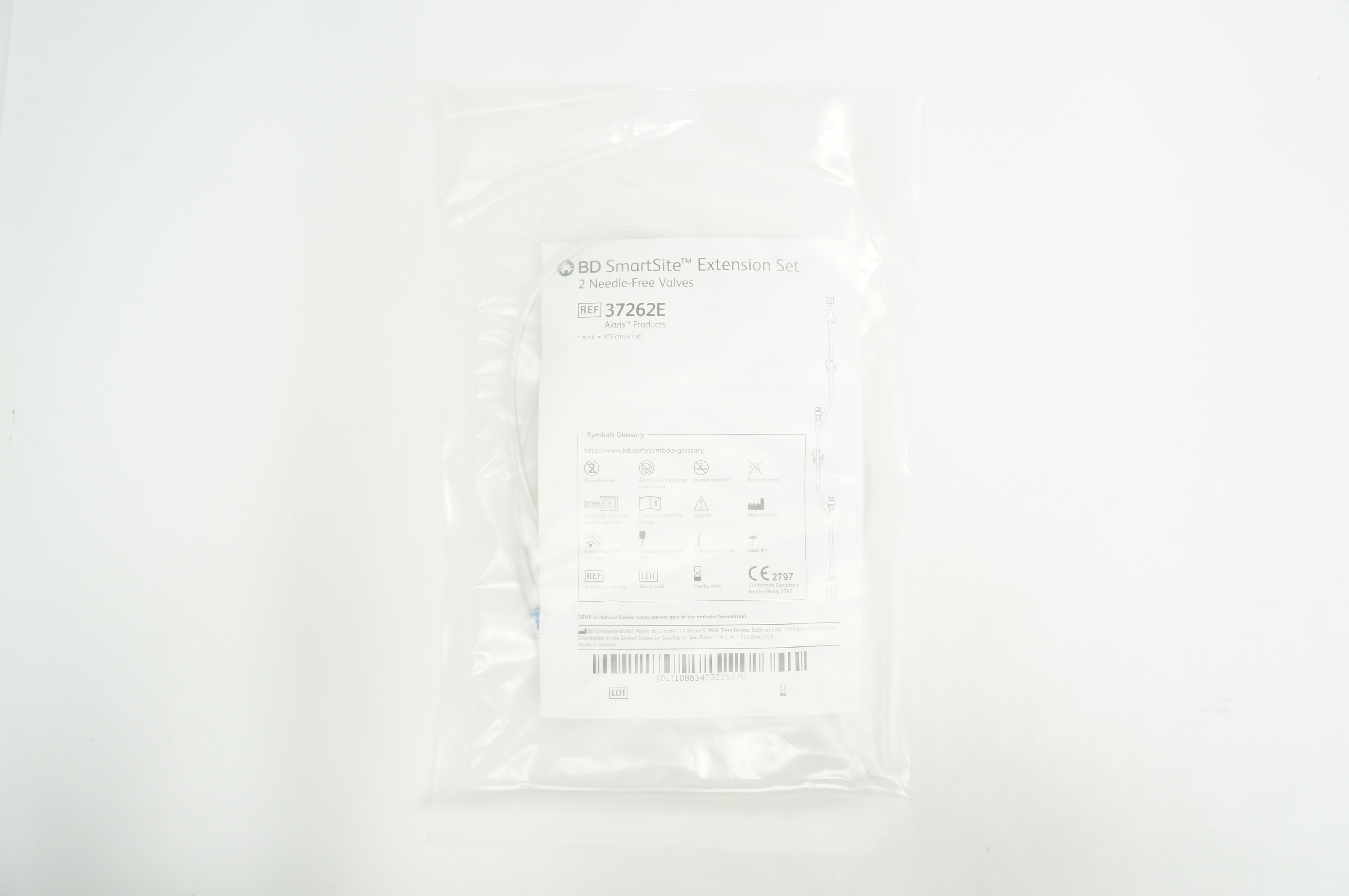 BD 37262E SmartSite Extension Set 2-Ndle Free Valves 6ml 41 inch