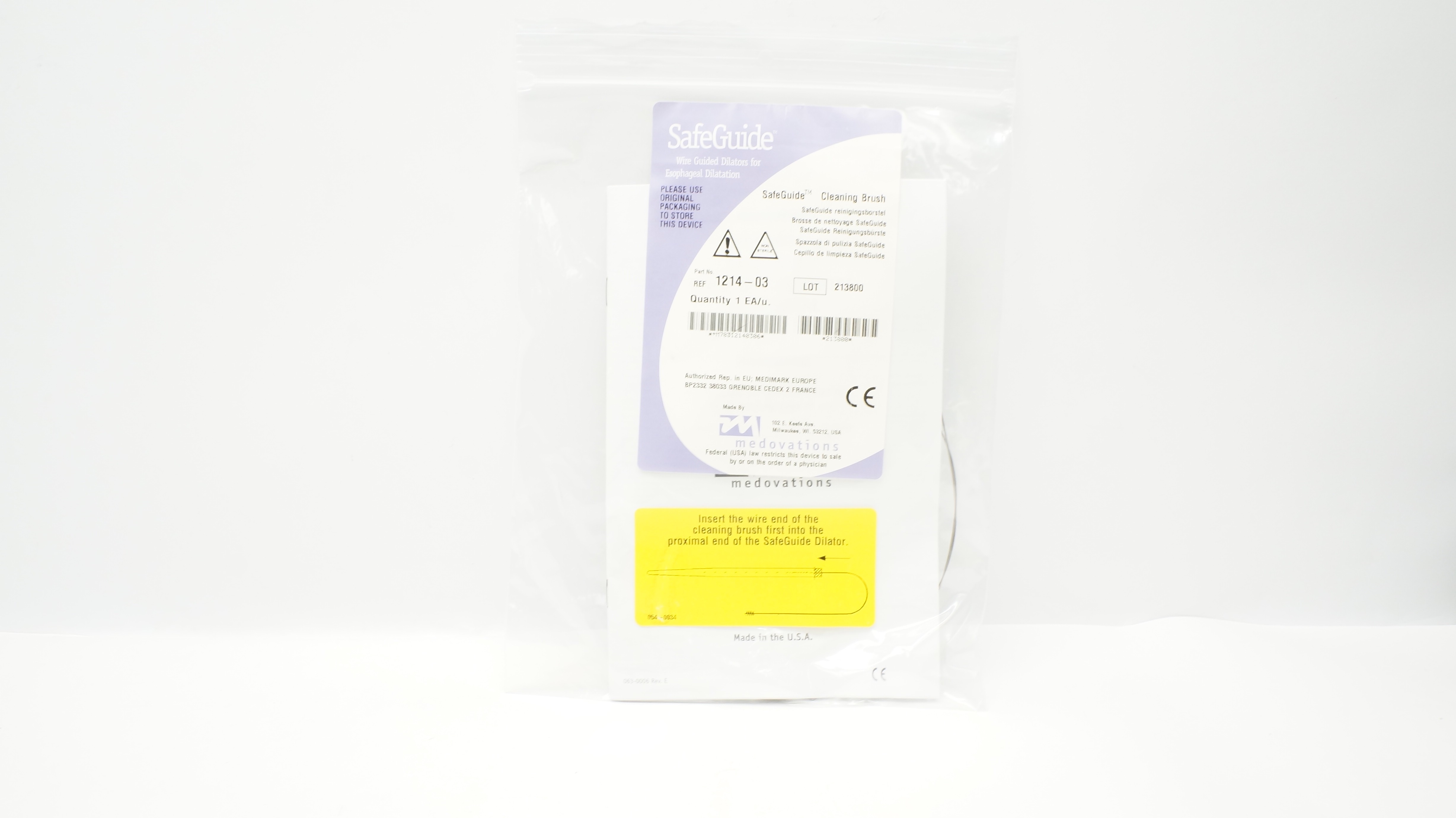 Medovations 1214-03 SafeGuide Wire Guided Dilators, Cleaning Brush