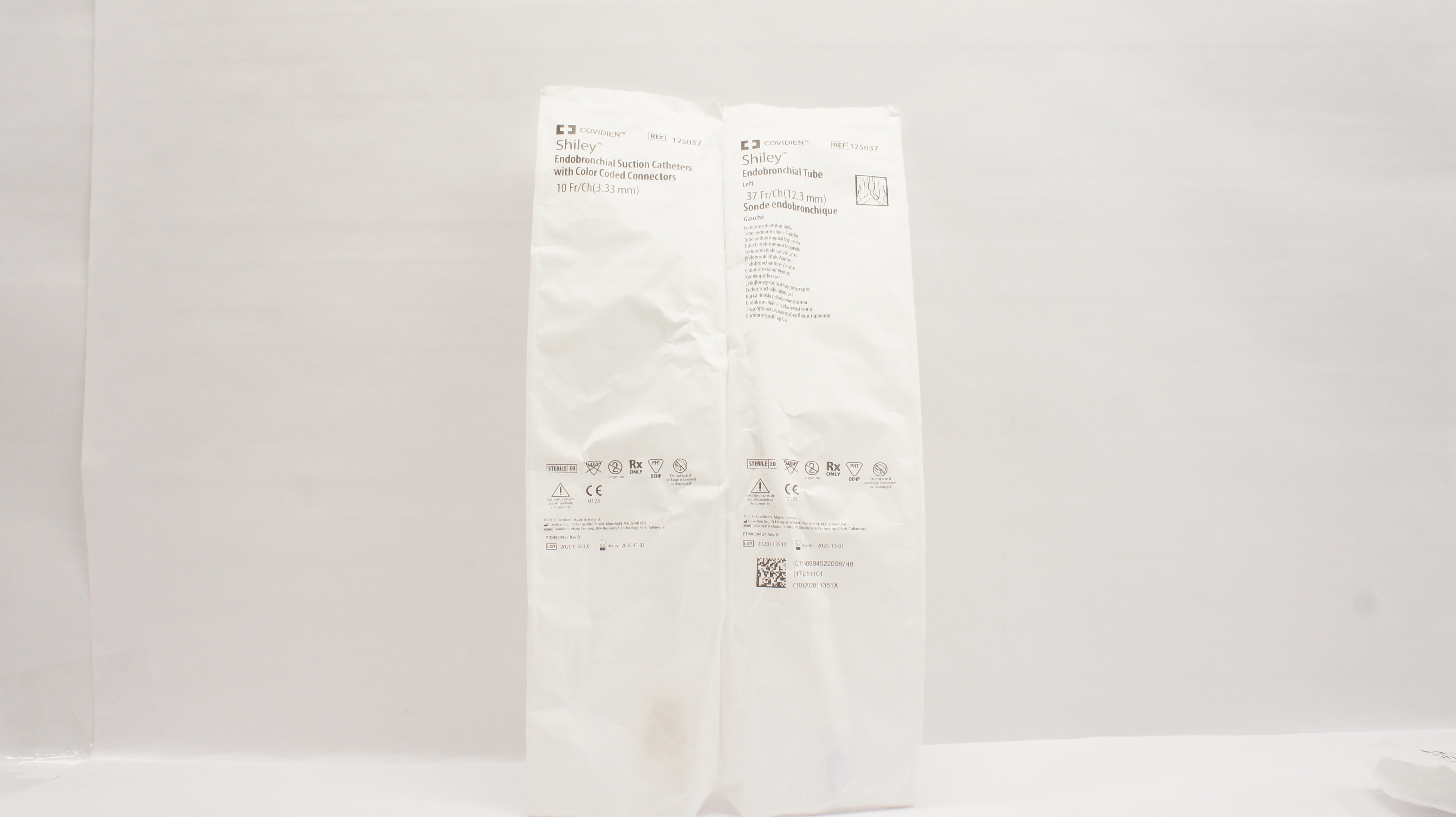 Covidien 125037 Shiley Endobronchial Suct. Cathes.Connectors 10Fr & Tube 37Fr