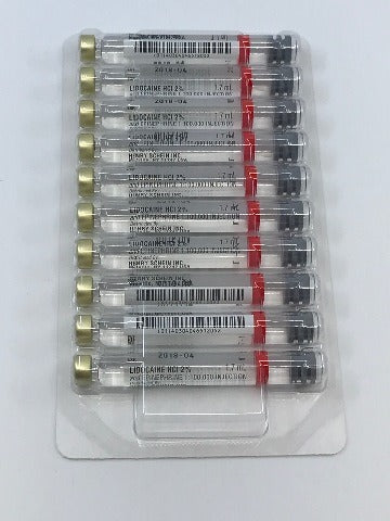 Henry Schein 465-1205 Lidocaine HCl 2% Epinephrine 1:100,000 ~ Box  of 20