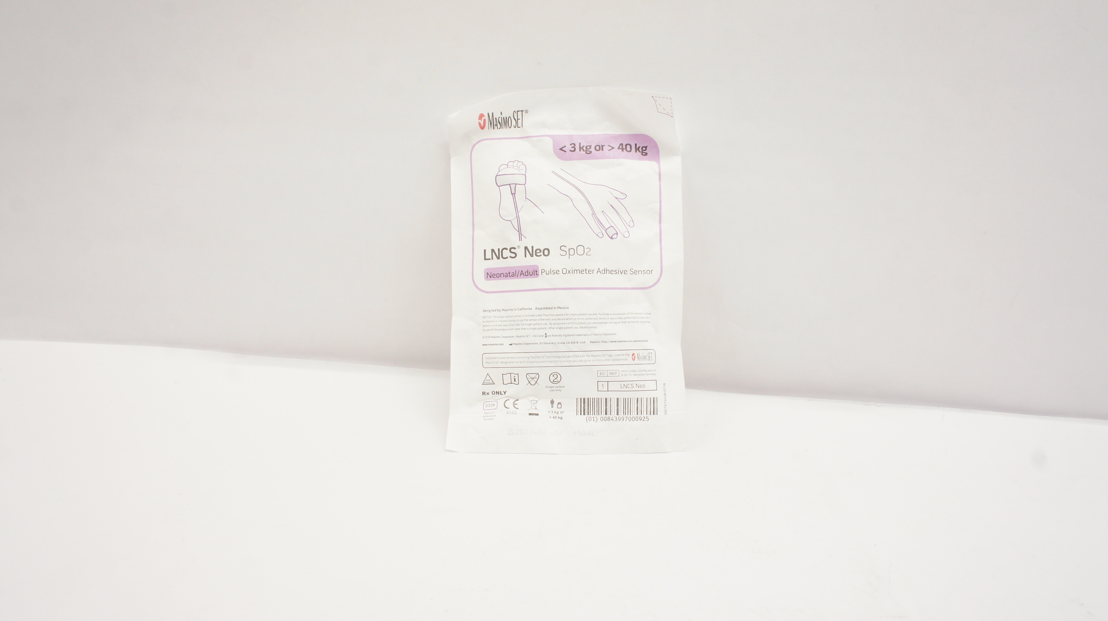 Masimo 2329 SpO2 Neonatal/Adult Pulse Oximeter Adhesive Sensor 3kg or 40kg (x)