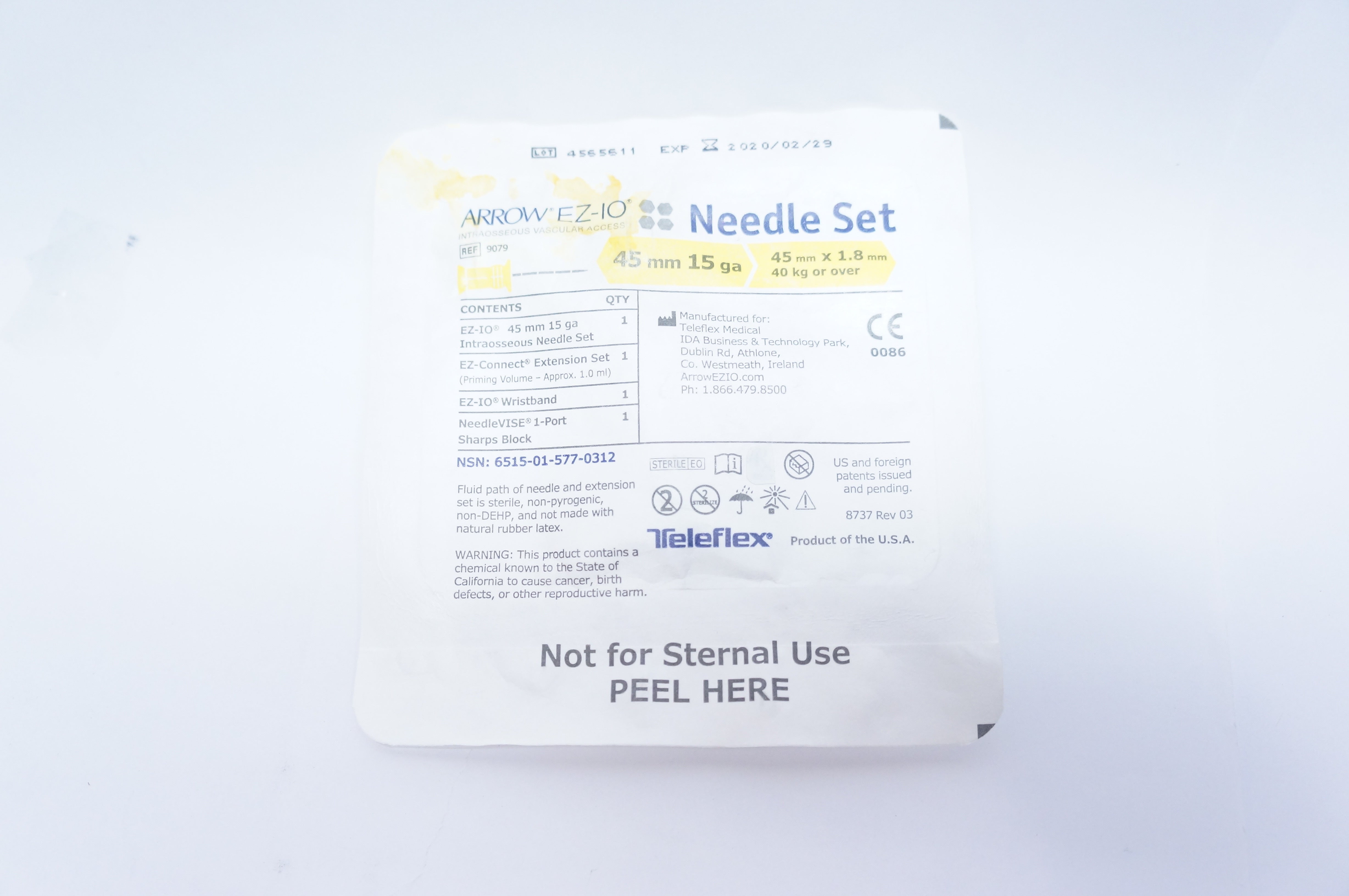 Teleflex 9079 Arrow EZ-IO Ndle Set 45mm x 1.8mm (x)