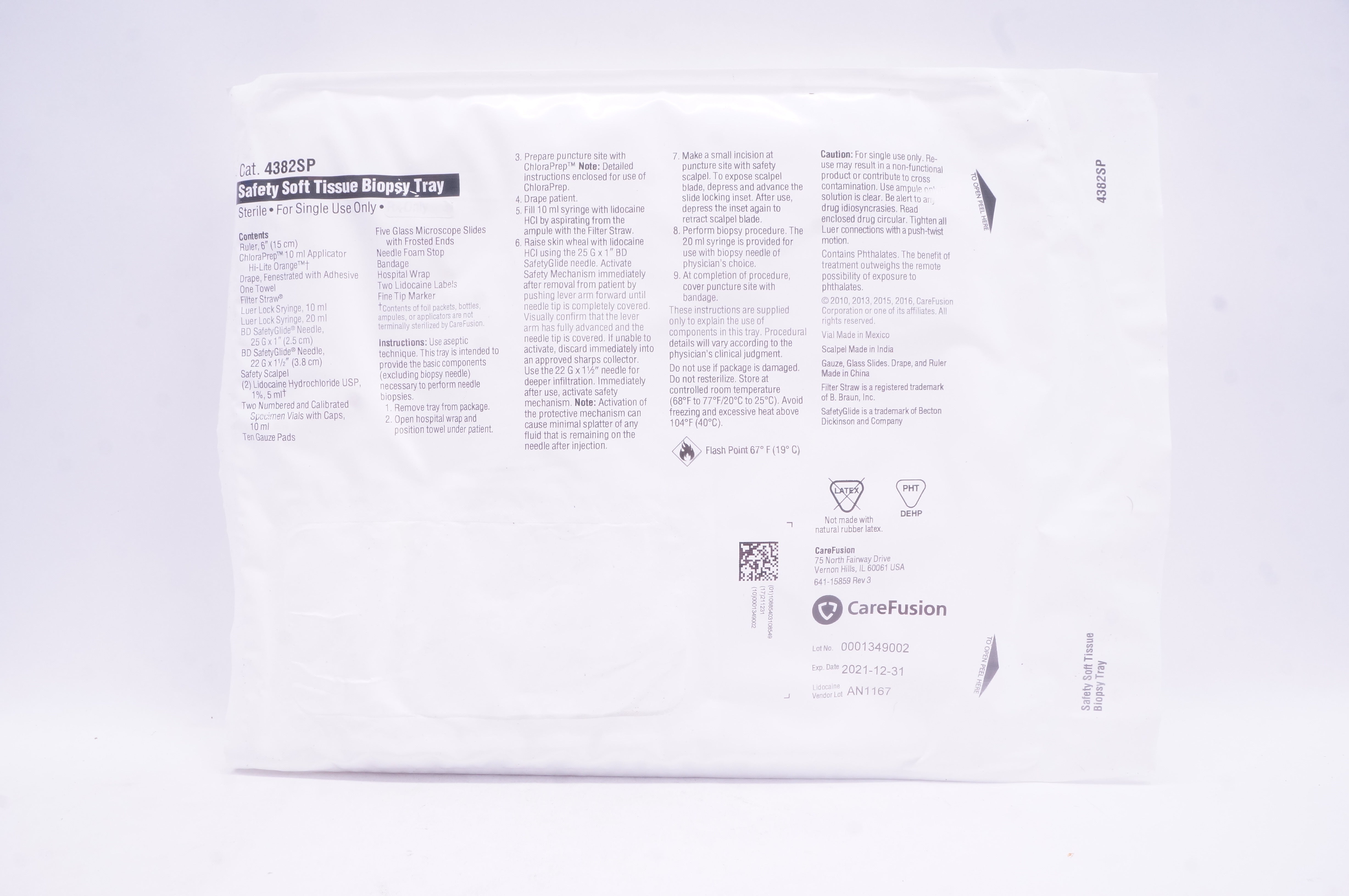 CareFusion 4382SP Safety Soft Tissue Biopsy Tray