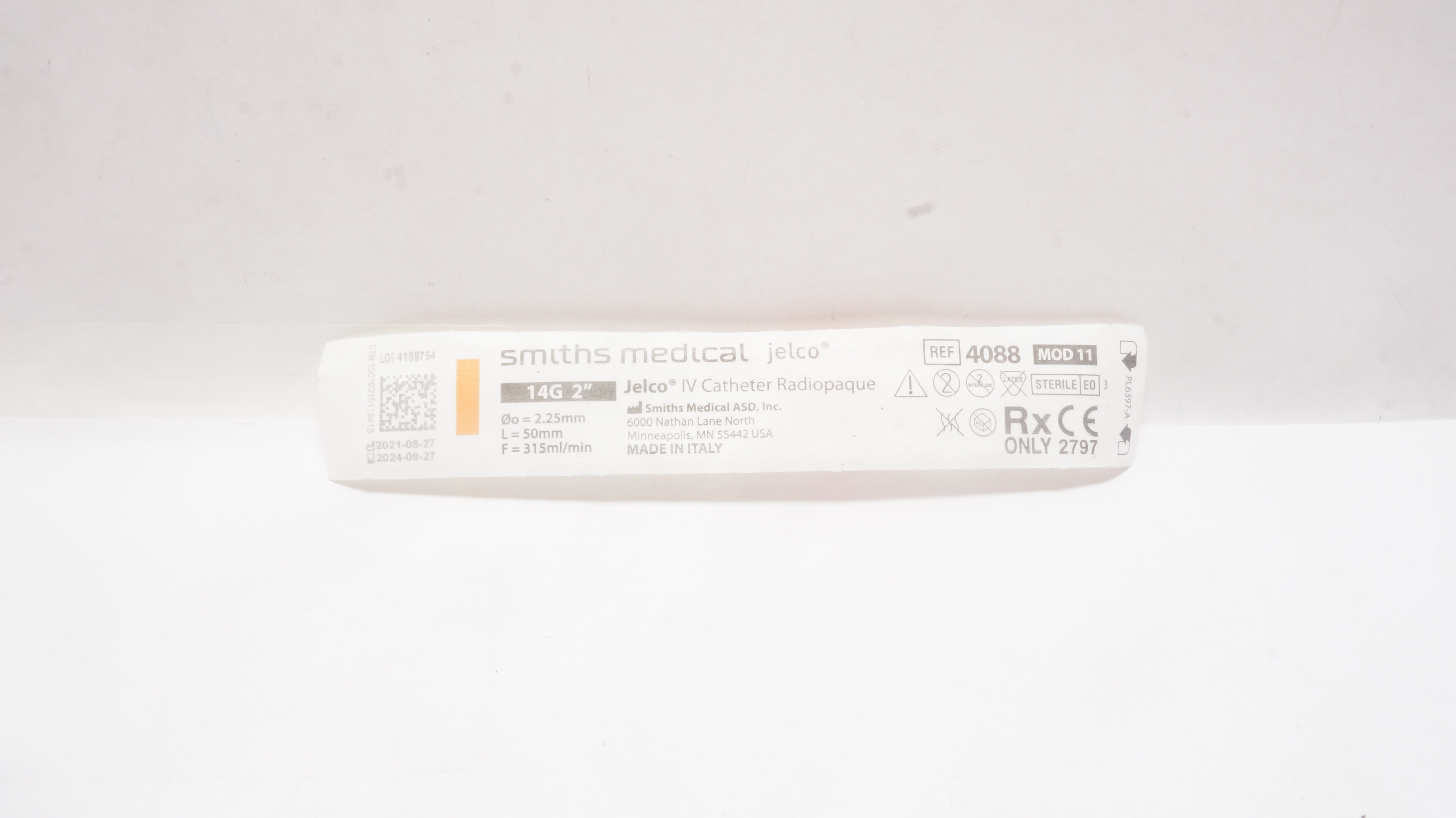 Cathlon Smiths Medical 4498 Jelco Cathlon Clear IV Cath. 14G x 2inch (x)