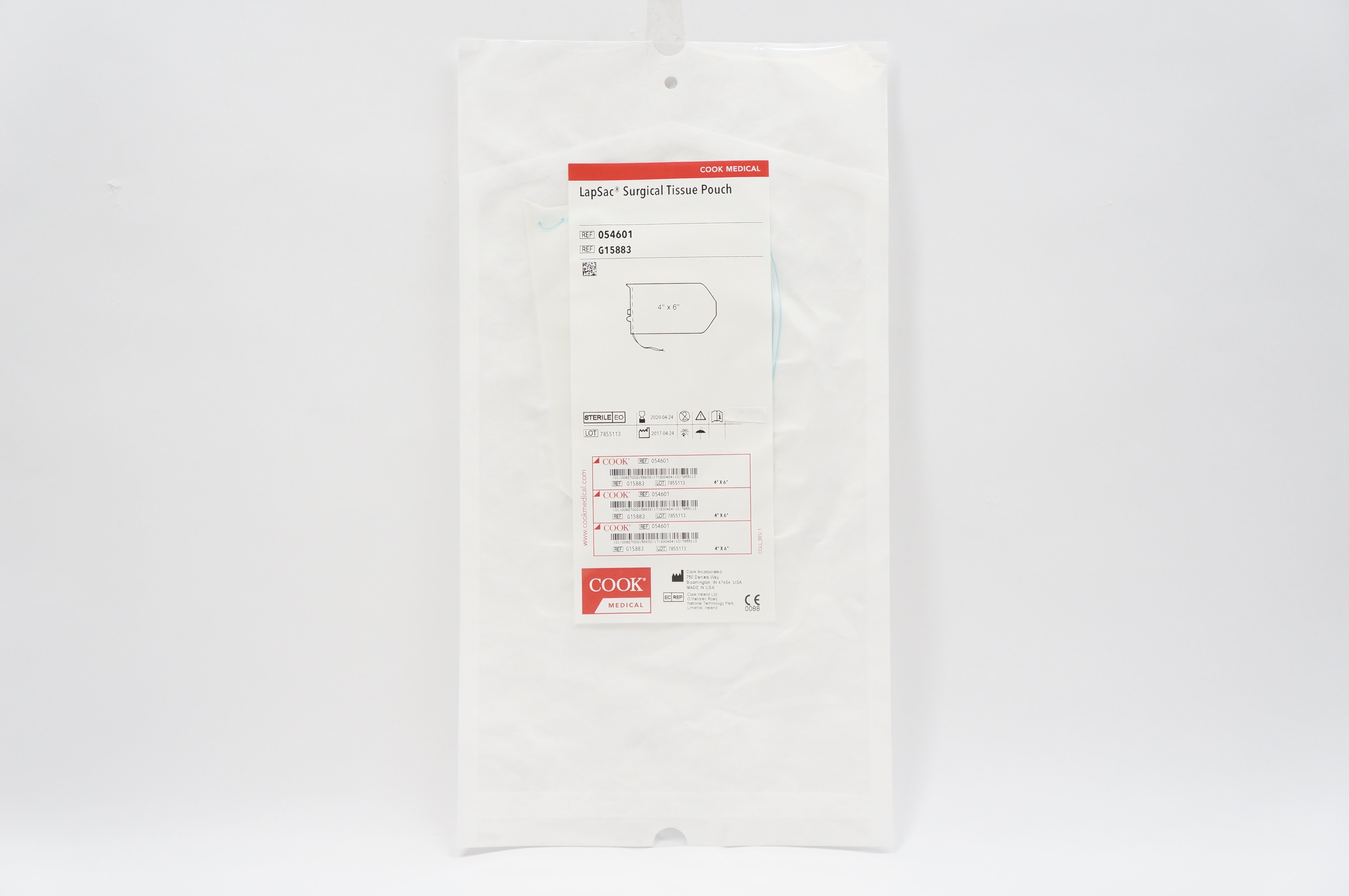 Cook Medical 054601 LapSac Surgical Tissue Pouch 4inch x 6inch (x)