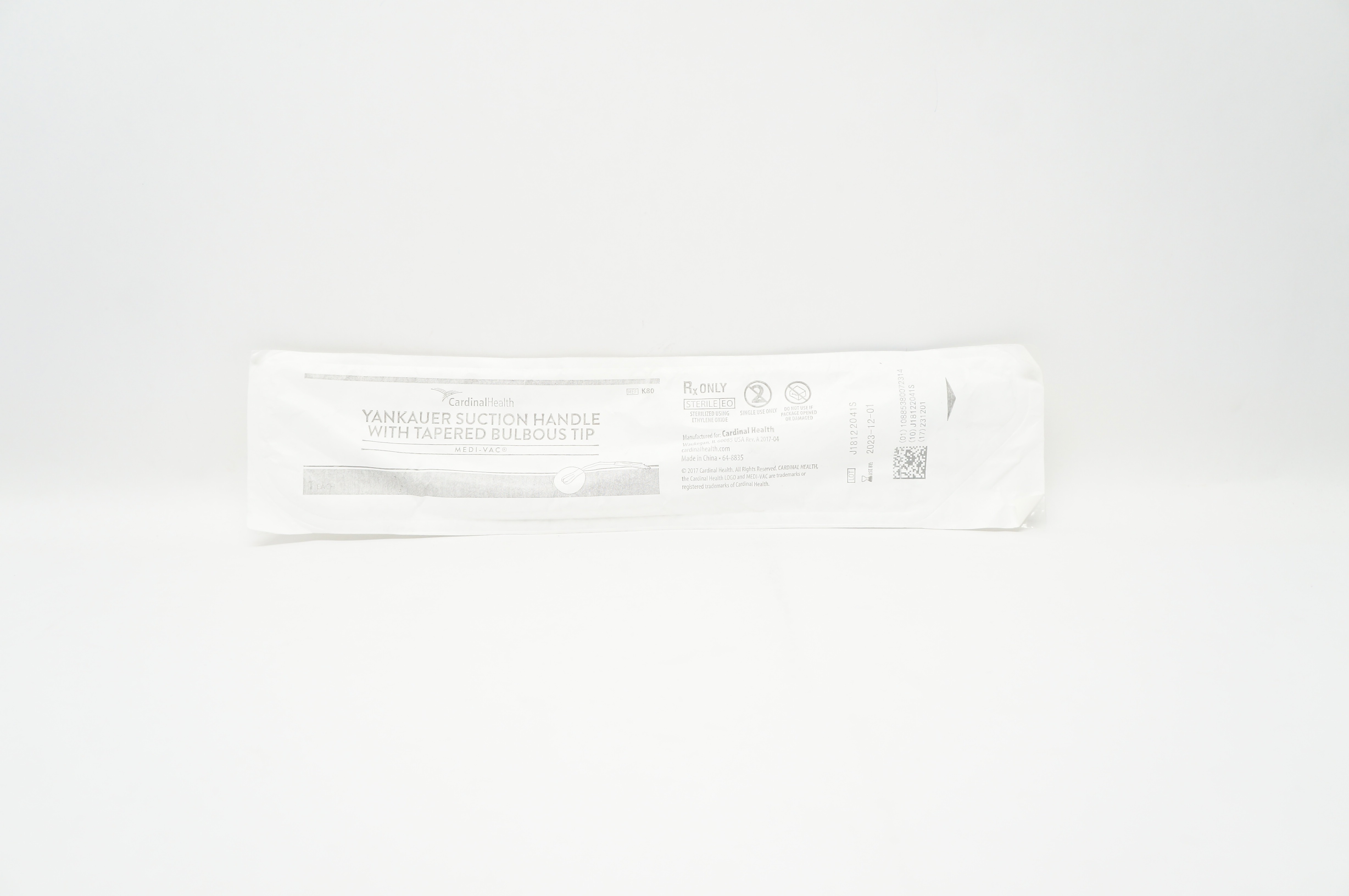 Cardinal Health K80 Yankauer Suction Handle With Tapered Bulbous Tip