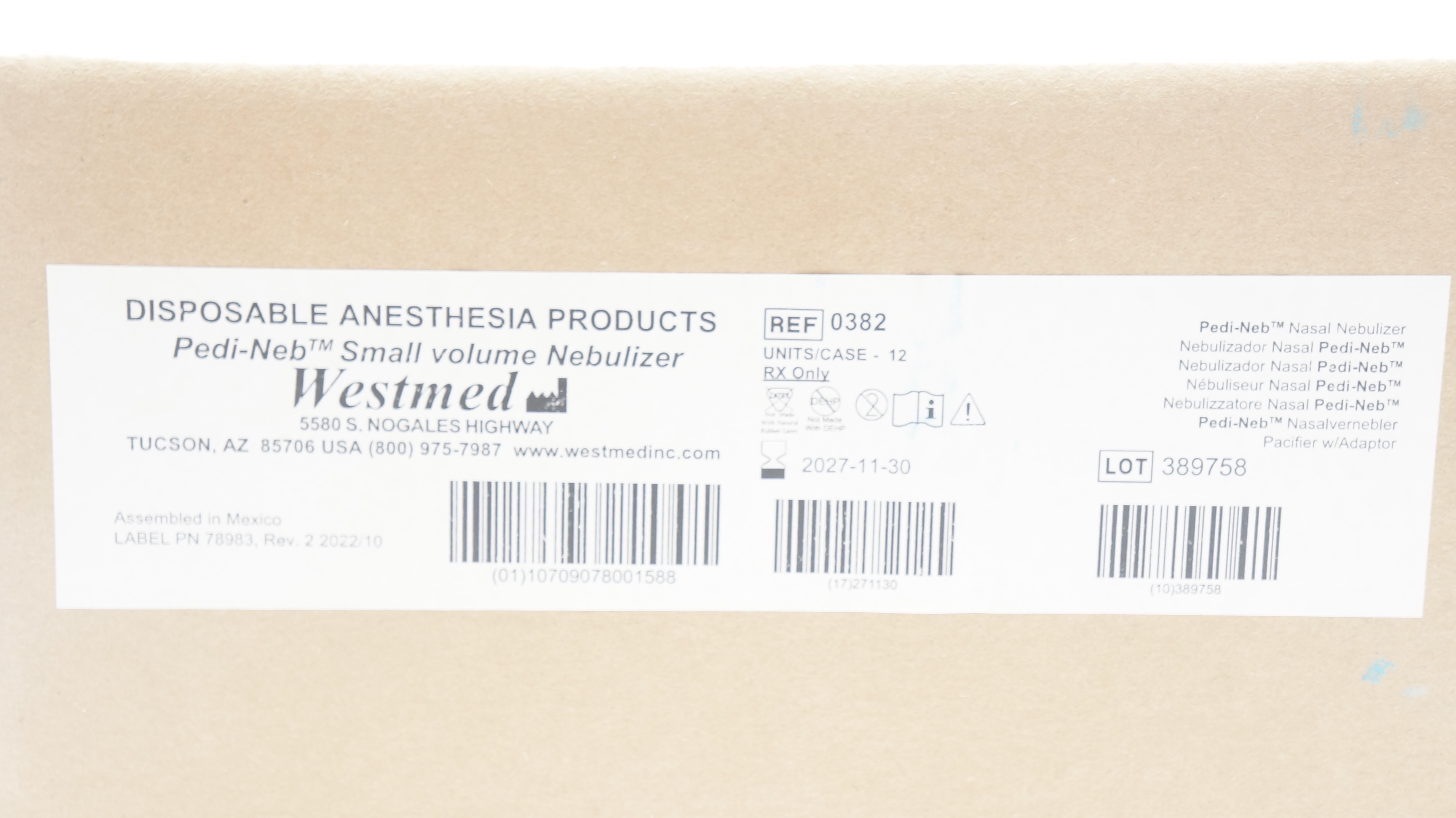 Westmed 0382 PediNeb Small Volume Nasal Nebulizer Box of 12
