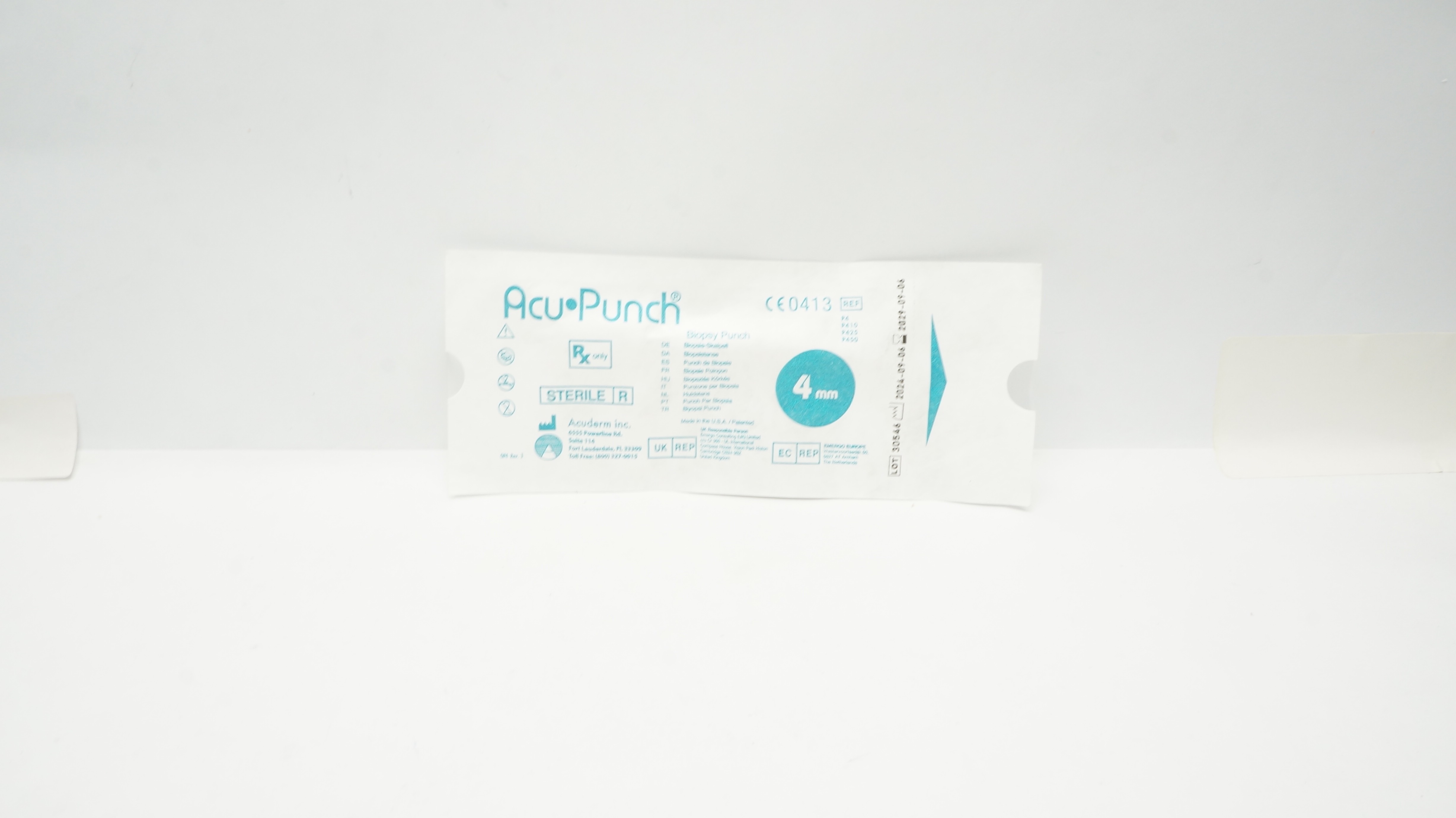 Acuderm P4/P410/P425/P450 Acu Punch Biopsy Punch 4mm