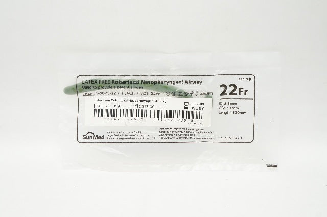 SunMed 1-5075-22 Robertazzi/Nasopharyngeal Airway 22Fr x 5.5ID x7.3OD x 120mm(x)
