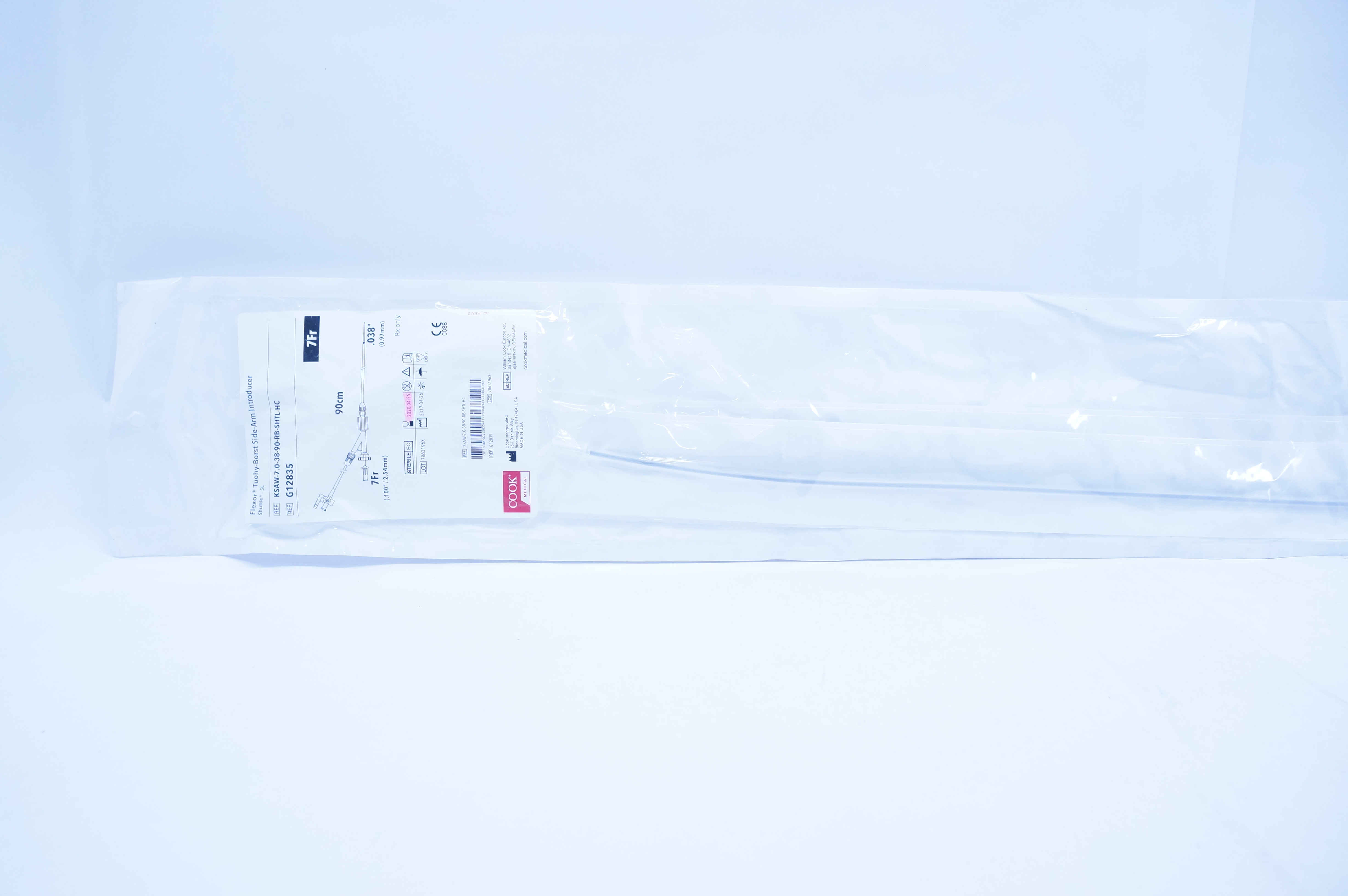 Cook Medical G12835 Flexor Tuohy-Borst Side-Arm Introducer Shuttle SL 7Fr (x)