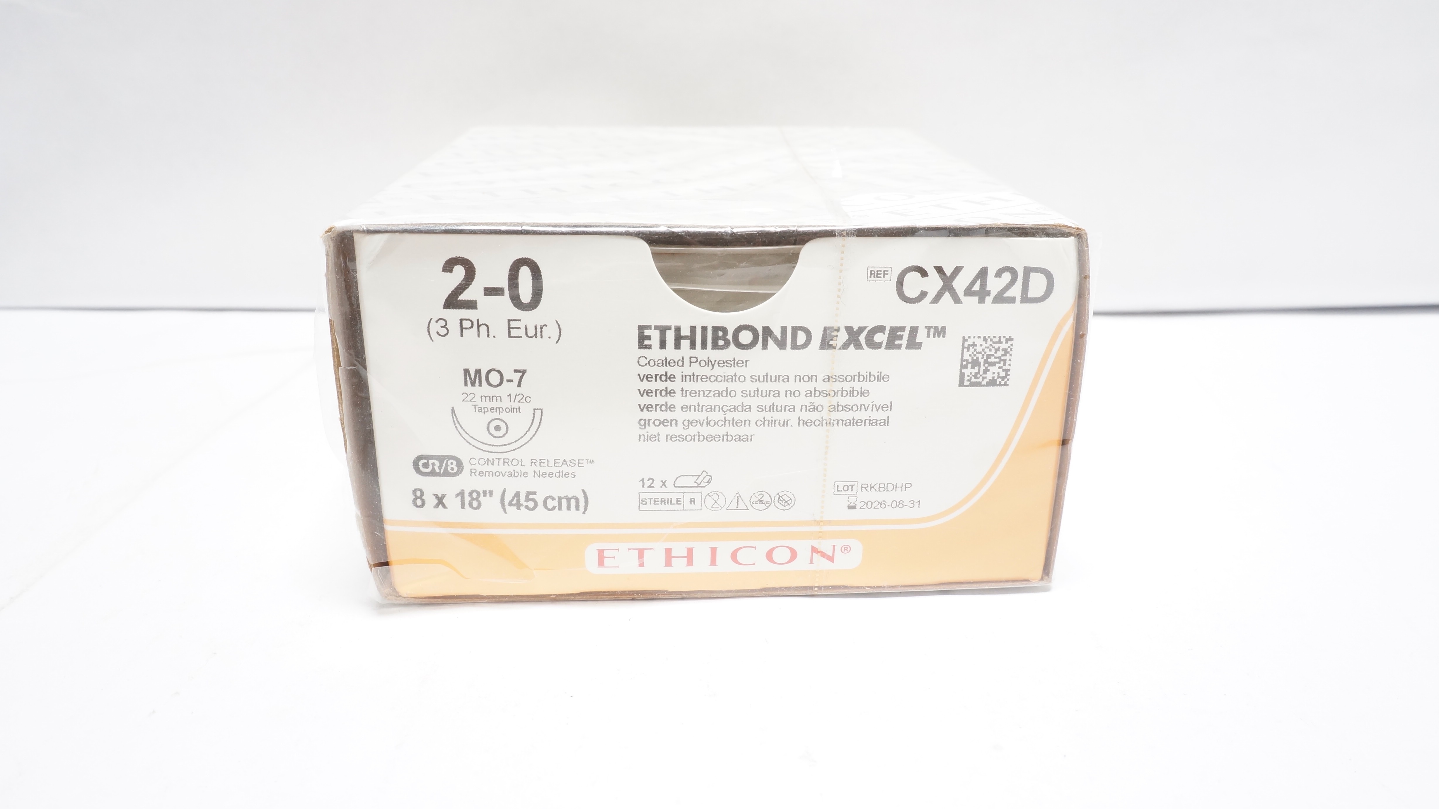 Ethicon CX42D 2-0 ETHIBOND EXCEL MO-7 1/2 22mm 18inch - Box of 12