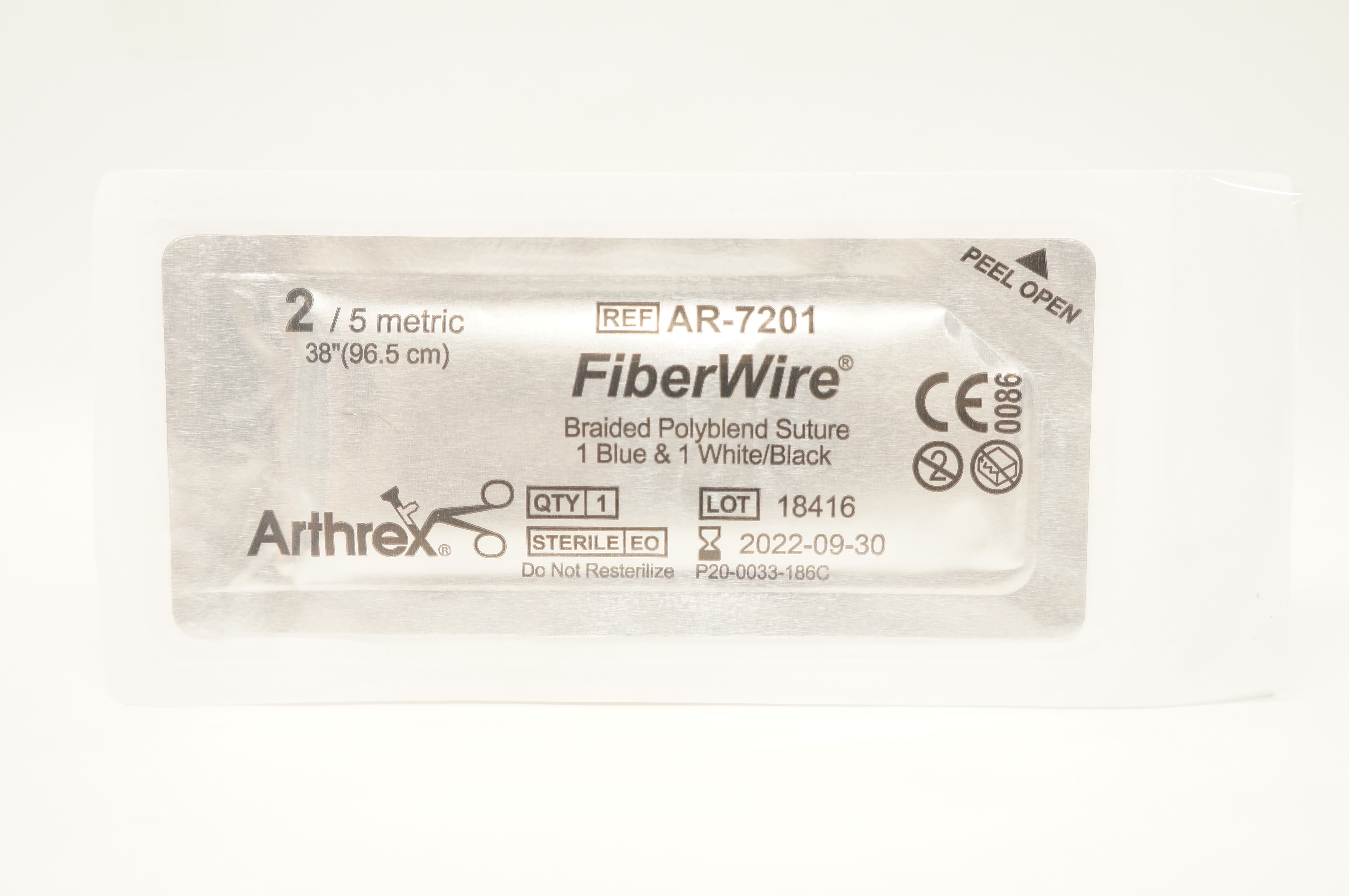Arthrex AR-7201 2 FiberWire Braided Polyblend Stre 38inch
