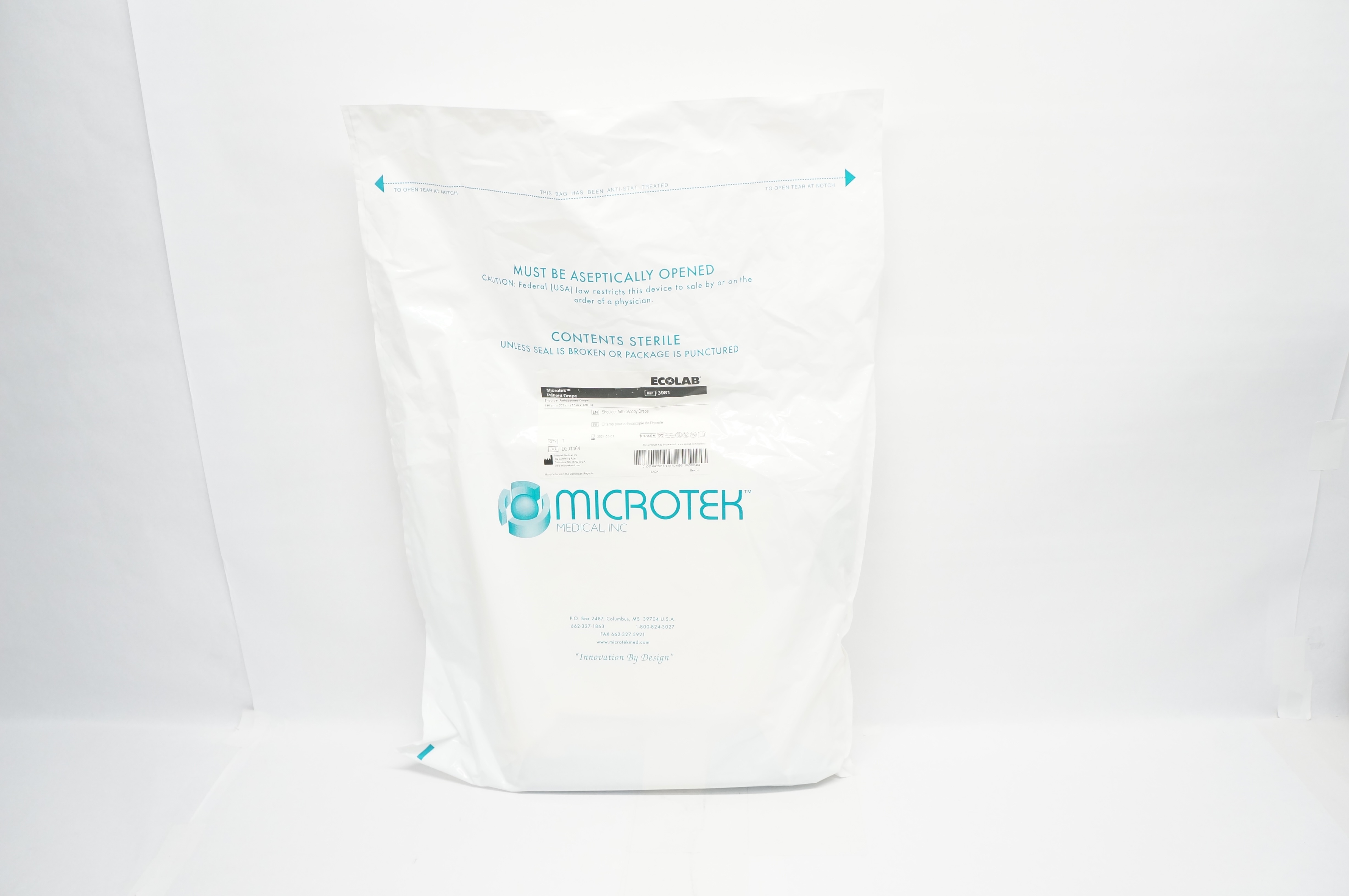 Microtek Medical 3981 Shoulder Arthroscopy Drape 77in x 120in