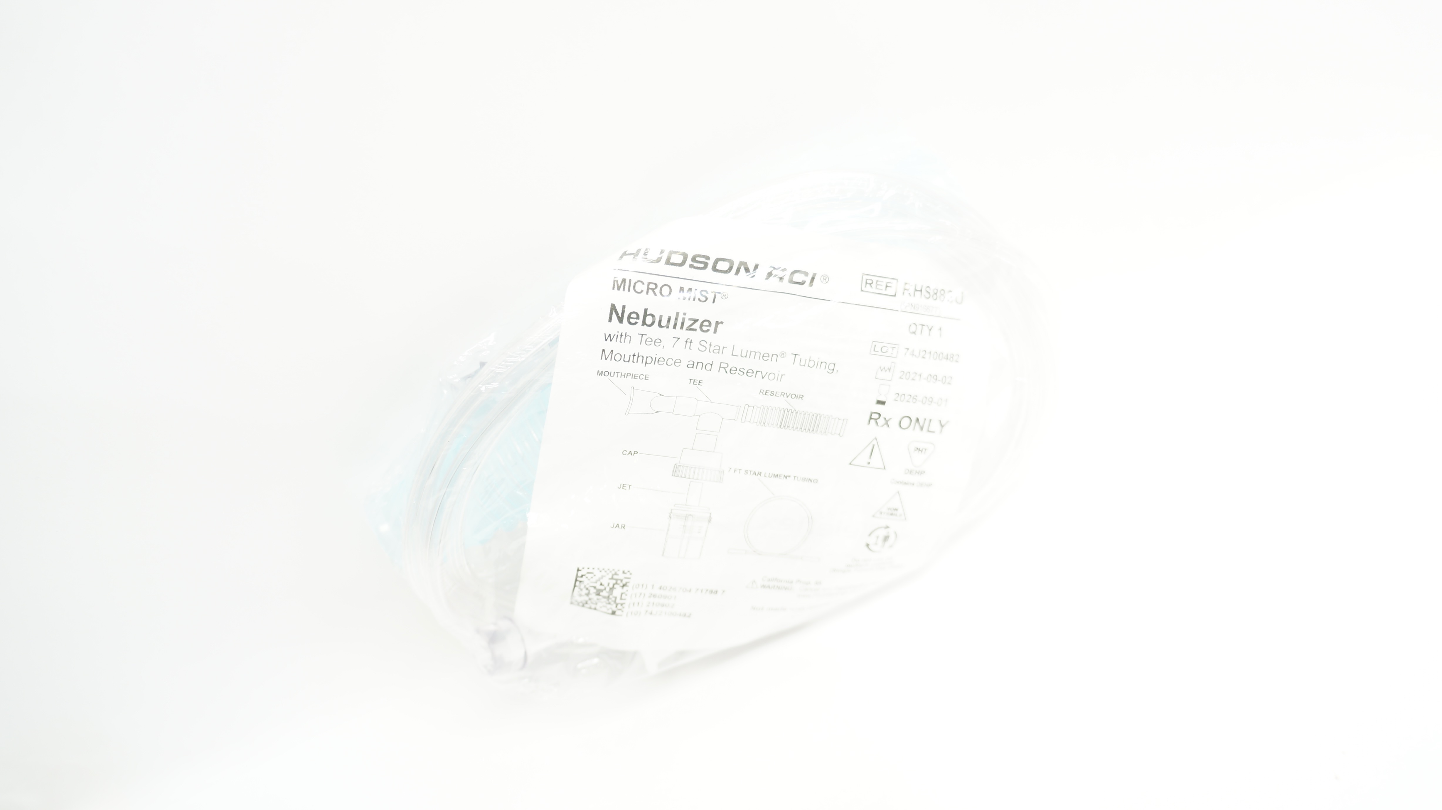 Teleflex RHS883U Hudson RCI Micro Mist Nebulizer with Tee Tubing 7ft.