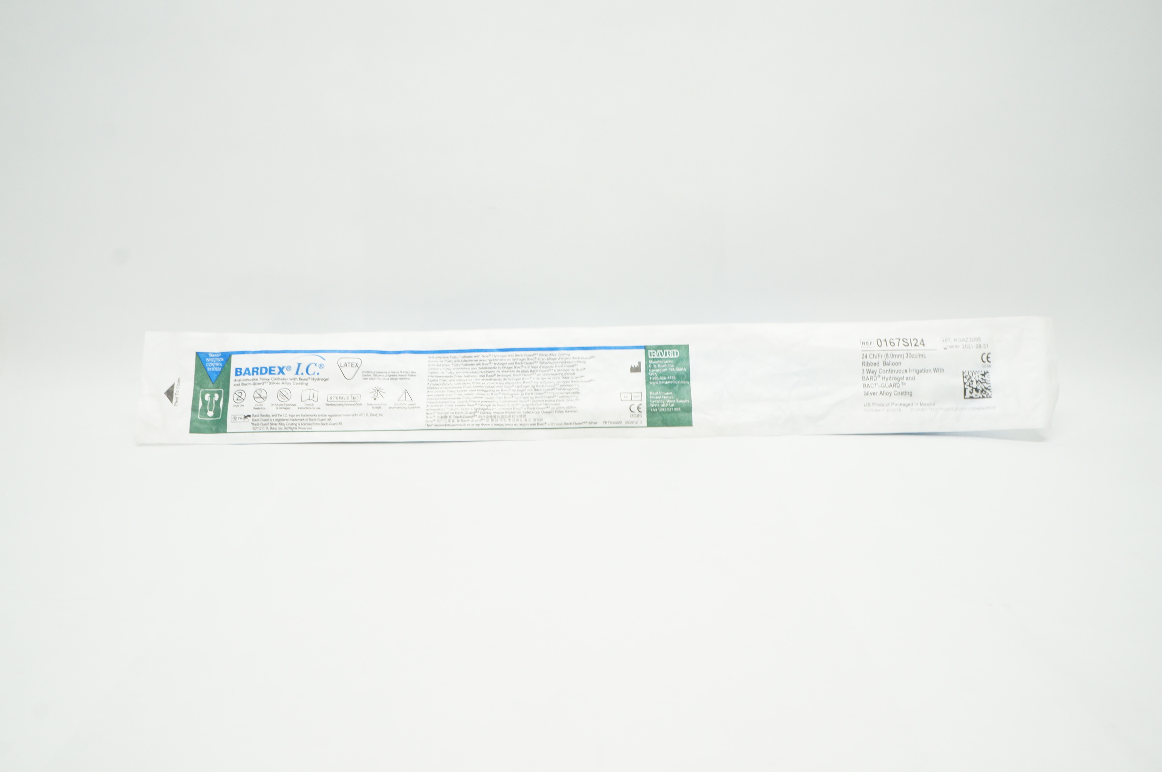 Bard 0167SI24 Bardex I.C. Anti-Infective Foley Cath. 24Ch/Fr 30cc/mL Balloon
