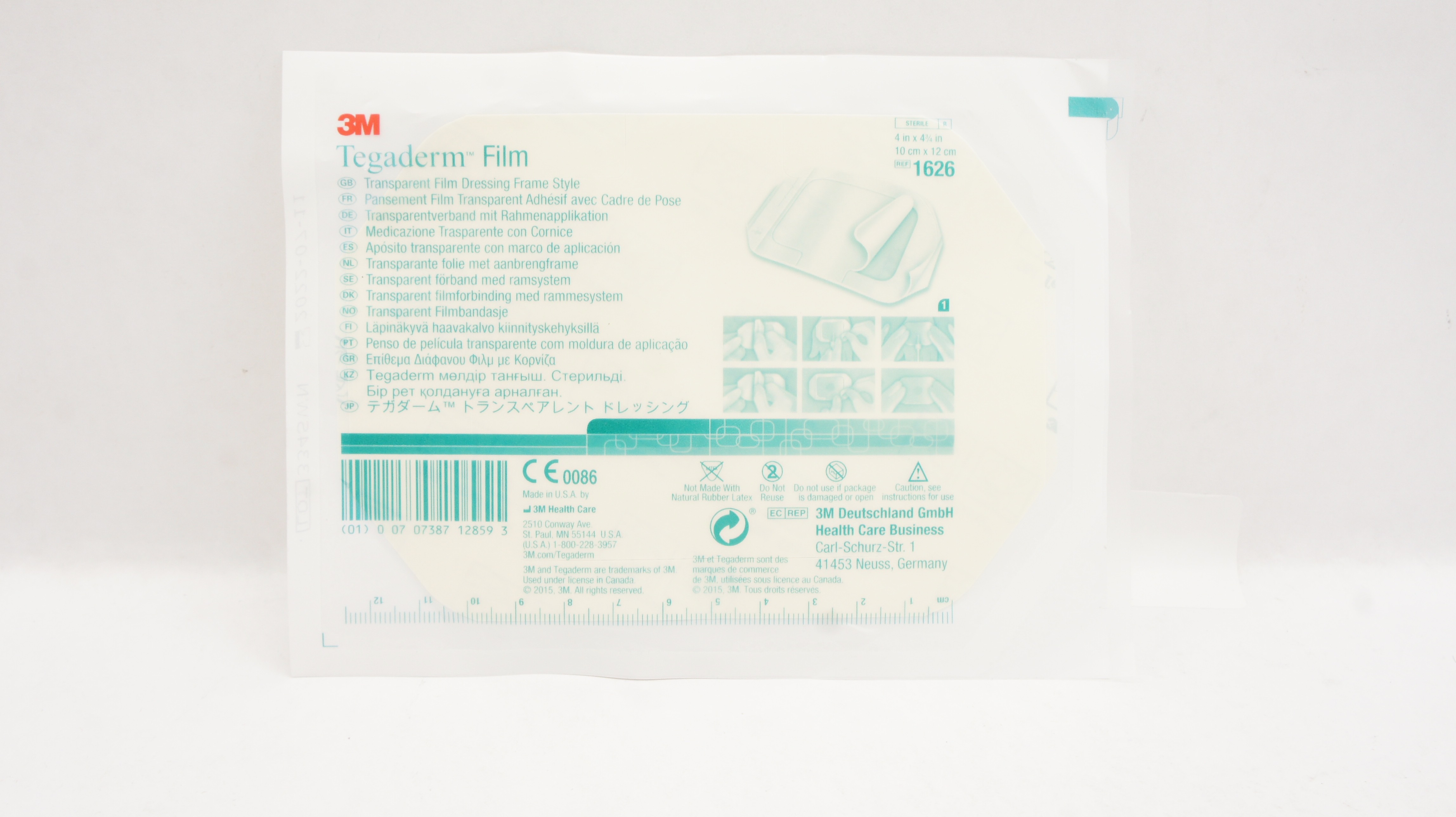 3M 1626 Tegaderm Transparent Film Dressing Frame Style 4inch x 4-3/4inch (x)