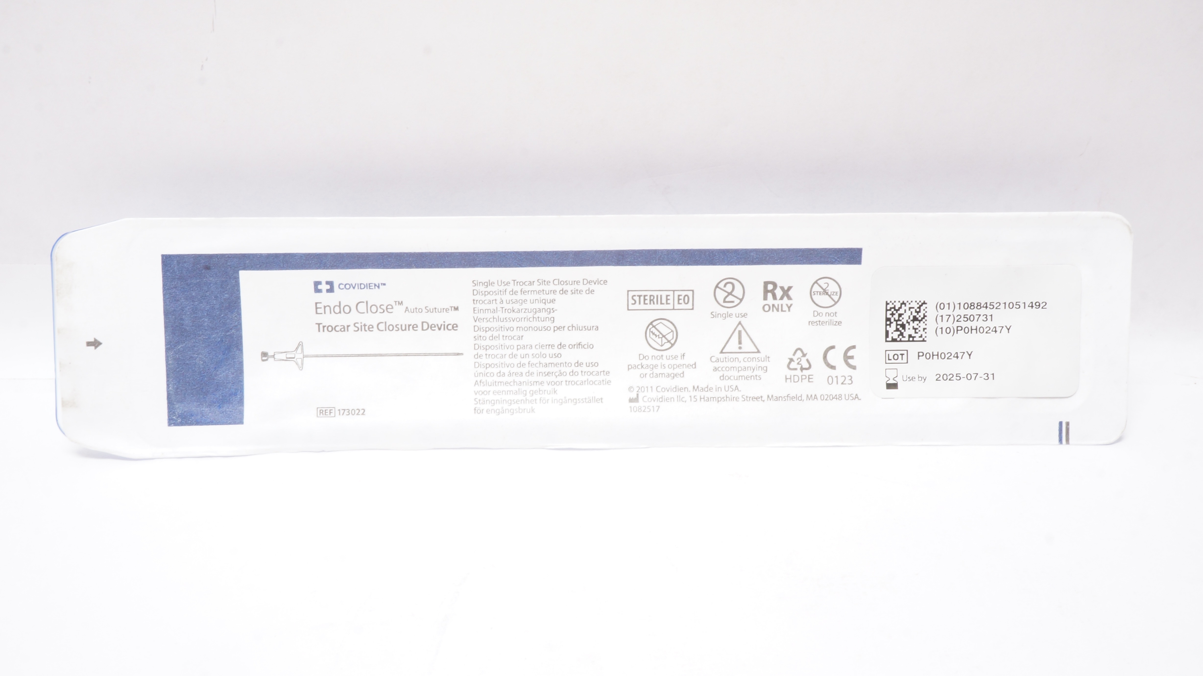 Covidien 173022 Endo Close Trocar Site Closure Device