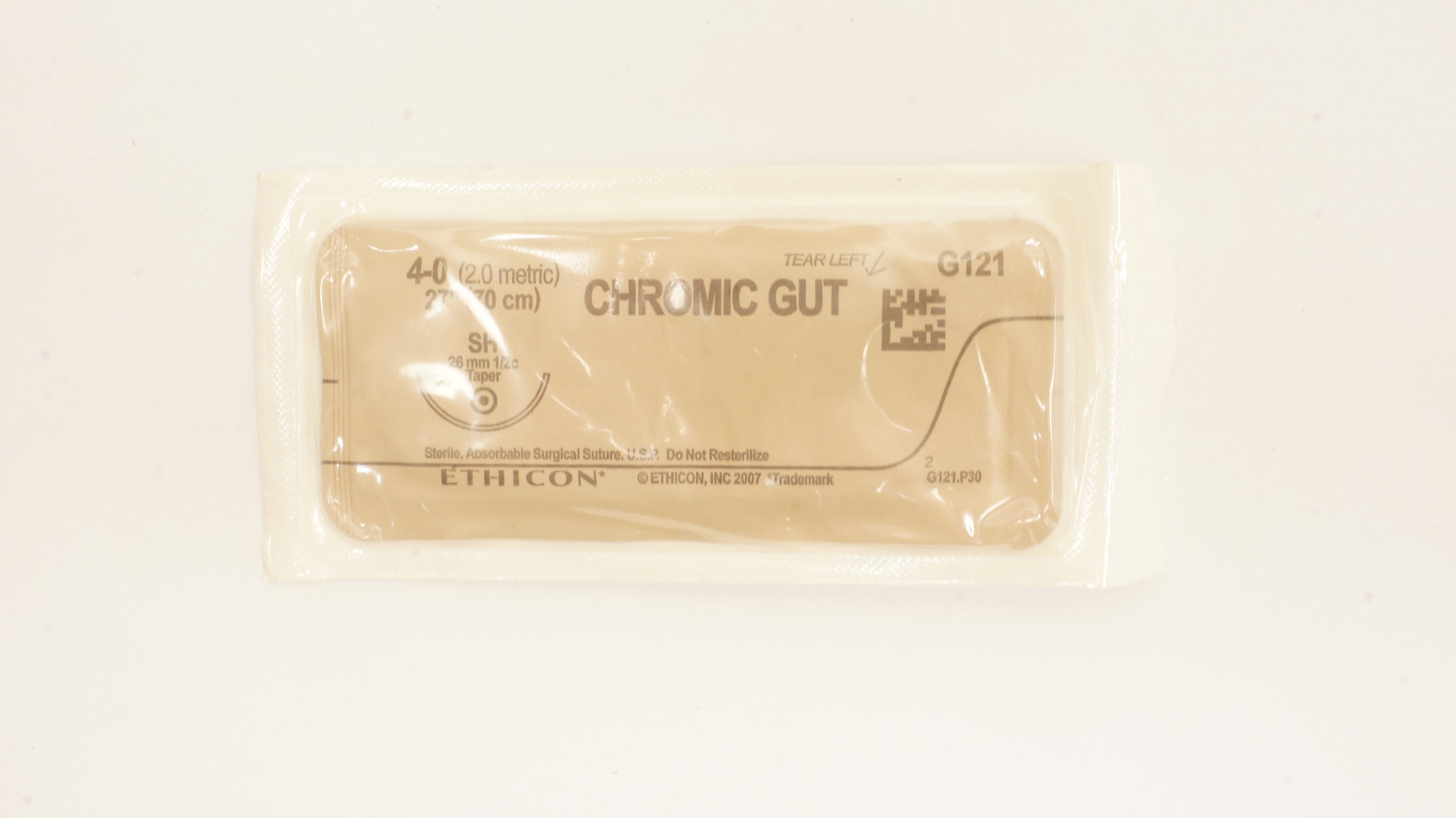 Ethicon G121 4-0 CHROMIC GUT Surgical Stre SH 26mm 1/2c Taper, 27inch (x)