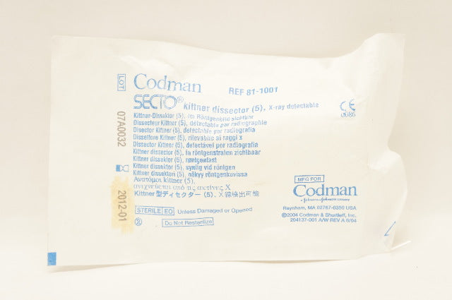 Codman 81-1001 SECTO Kittner Dissector (5), X-Ray Detectable (x)
