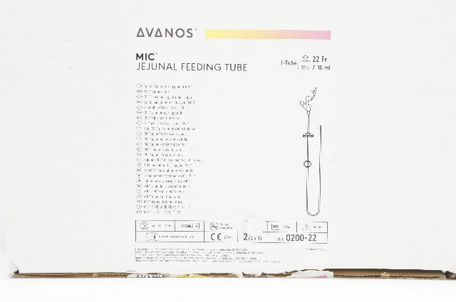 Halyard 0200-22 MIC Jejunal Feeding Tube J-Tube 22Fr. 7-10ml - Box of 2 (x)