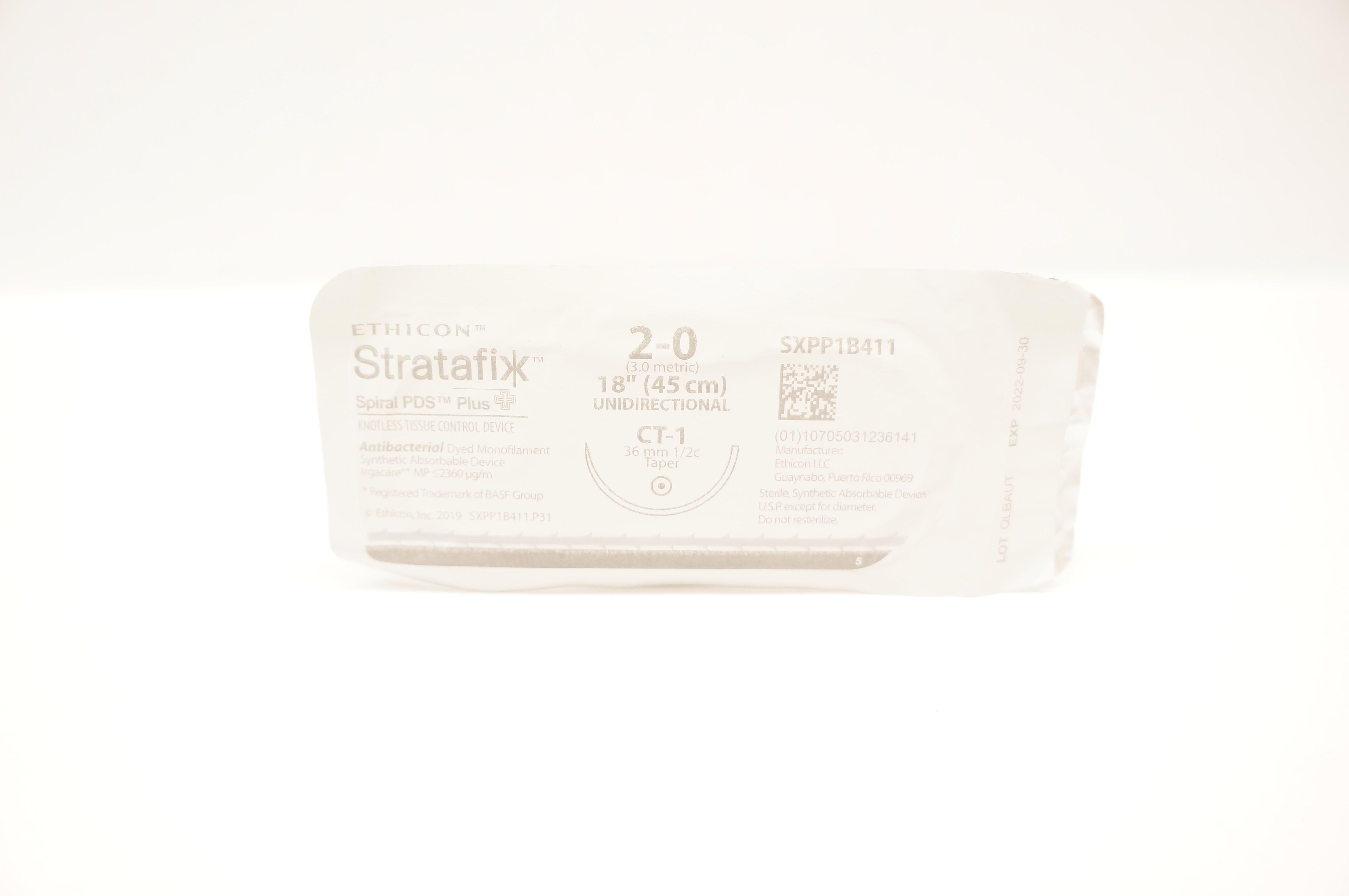 Ethicon SXPP1B411 2-0 Stratafix Dyed Monofilament CT-1 36mm 1/2c Taper 18inch(x)