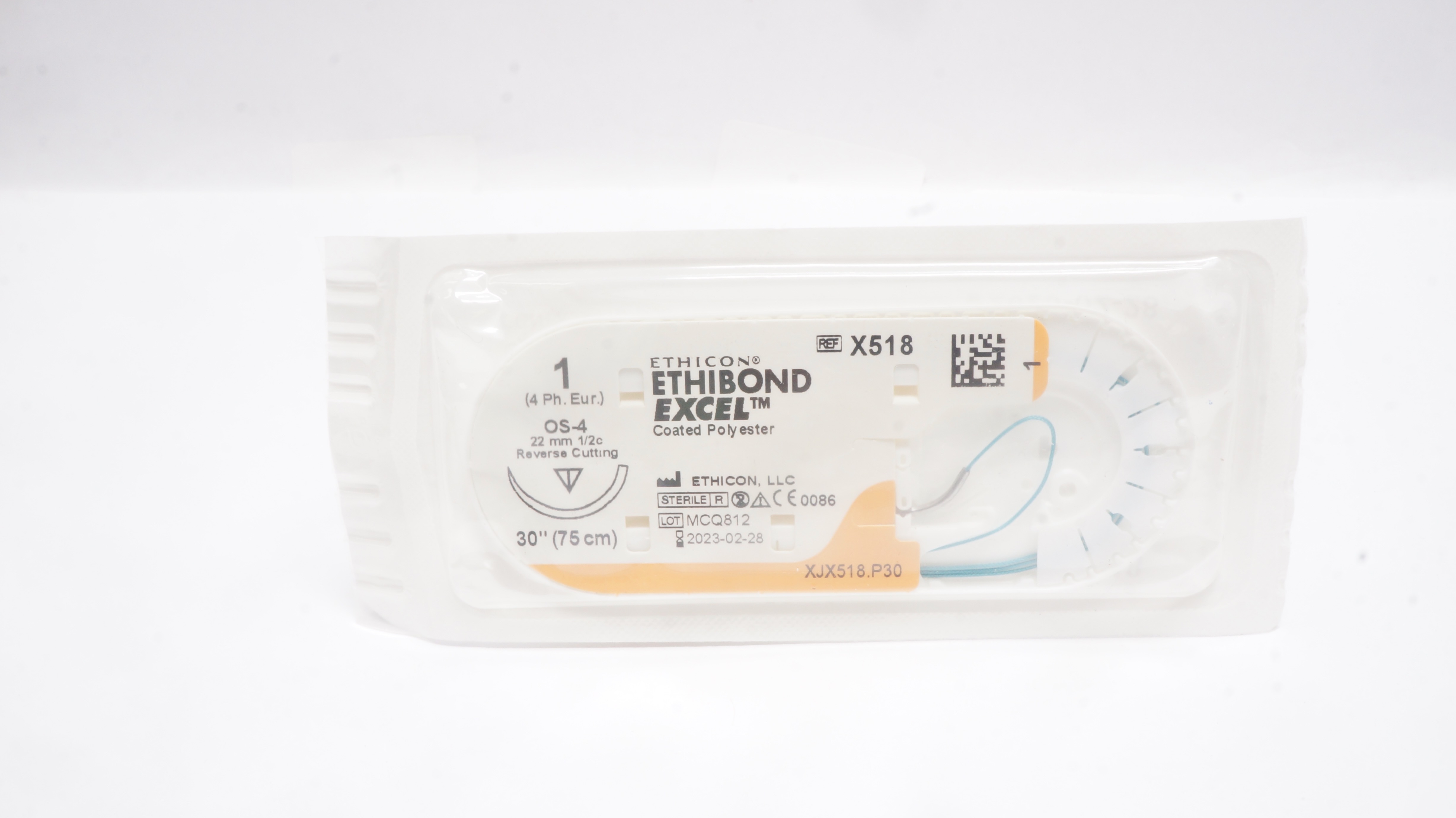 Ethicon X518 1 Ethibond Excel Stre OS-4 22mm 1/2c Reverse Cutting 30inch (x)