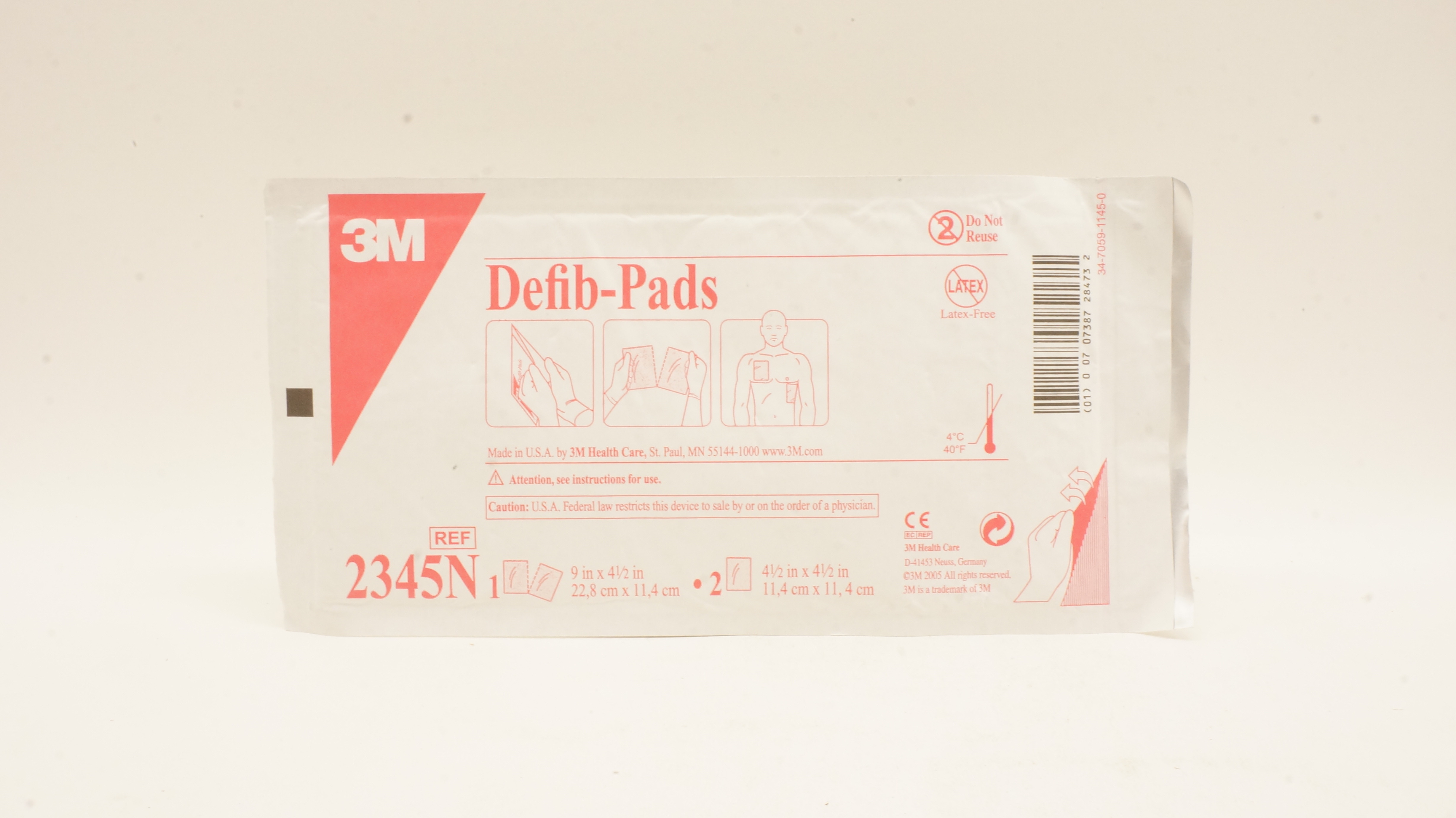 3M 2345N Defib-Pads 9inch x 4-1/2inch (x)
