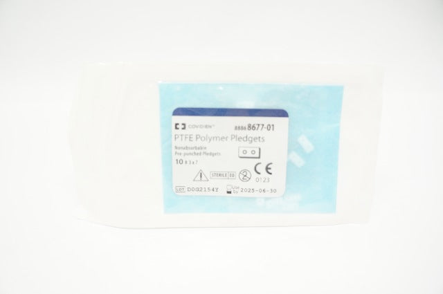 Covidien 8677-01 PTFE Polymer Pledgets 3 x 7 x 1.85mm - Pack of 10