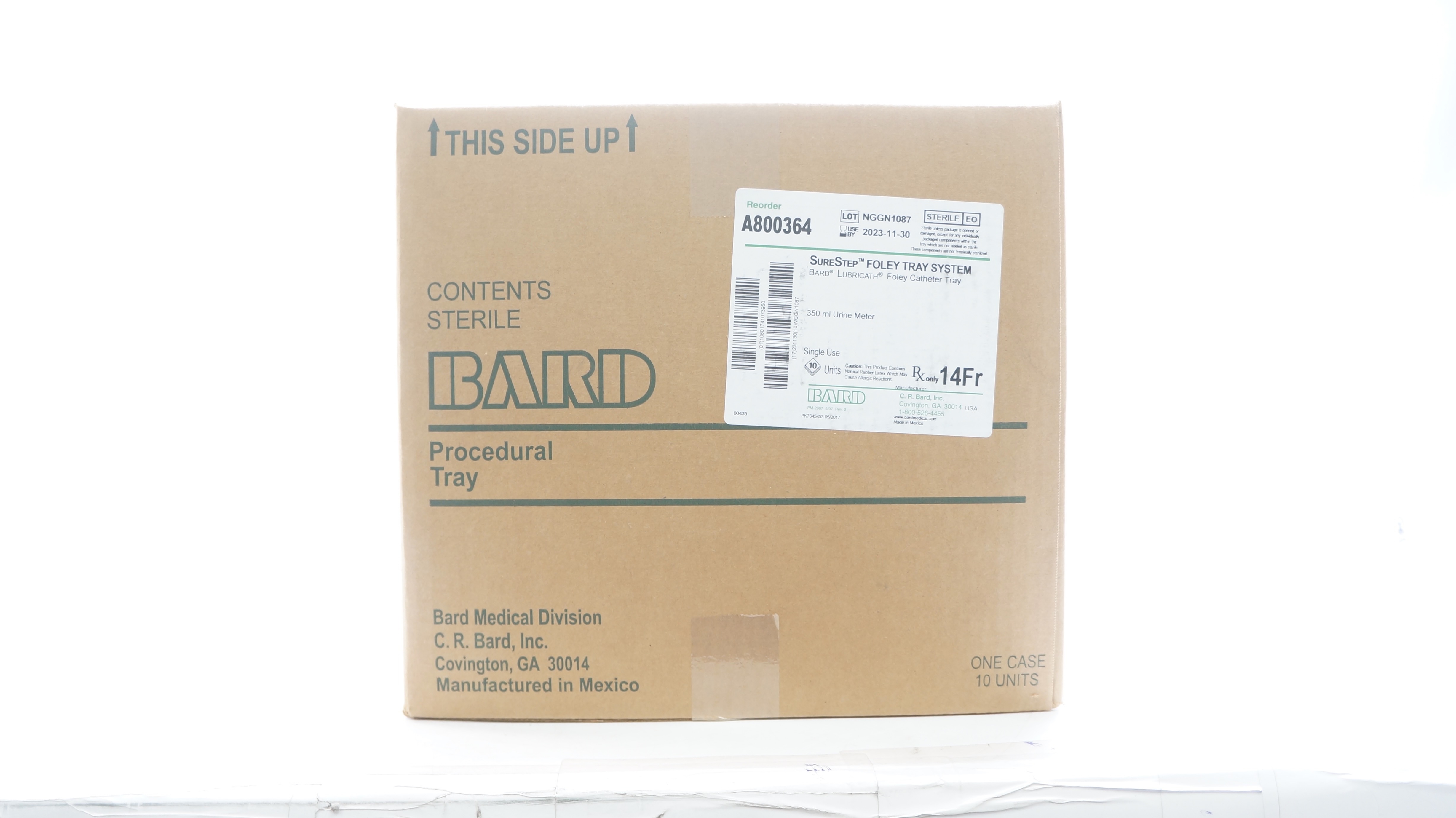 Bard A800364 SureStep Foley Tray System 350ml Urine Meter 14Fr - Box of 10 (x)