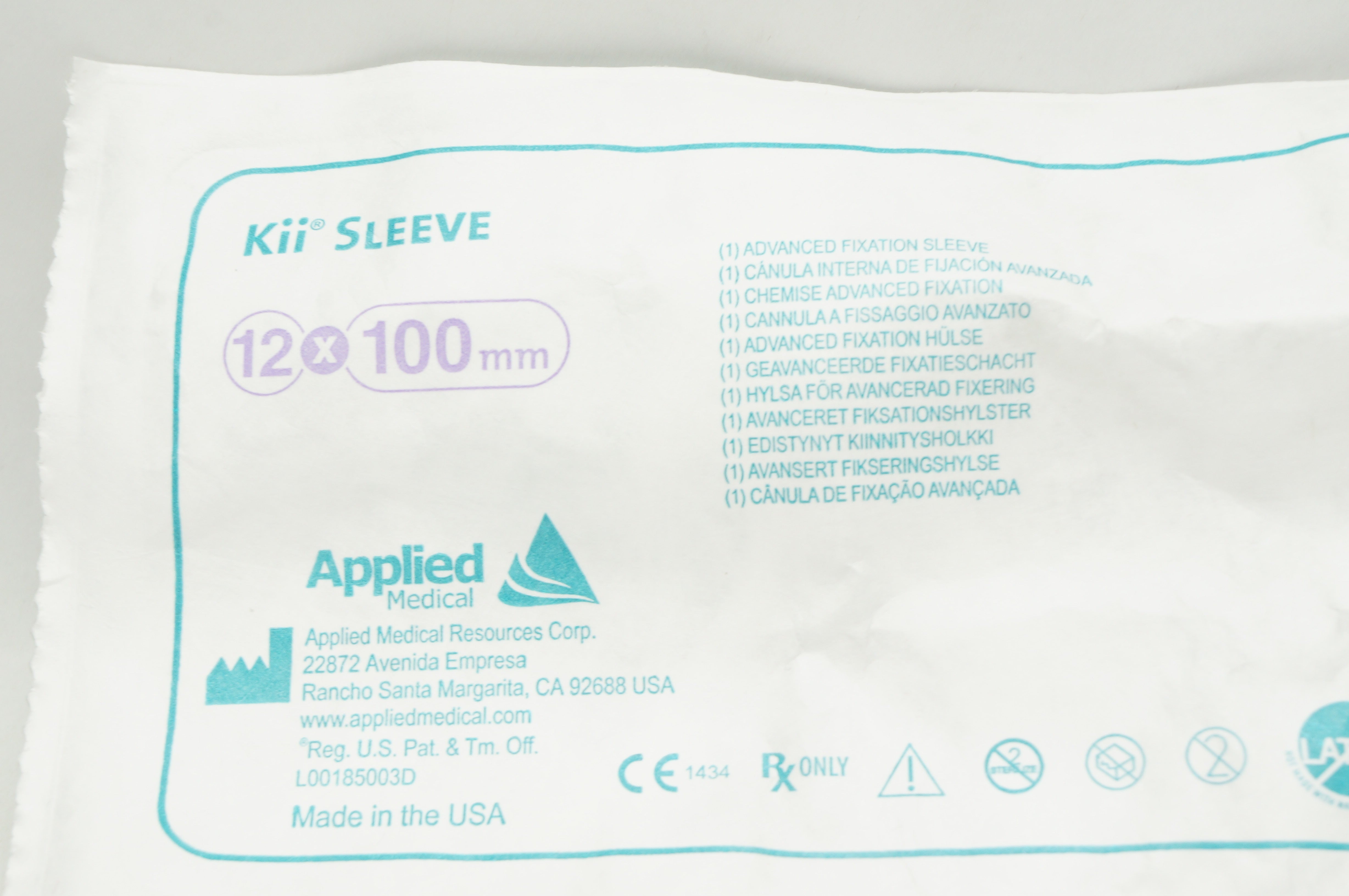 Applied Medical CFS22 Kii Advanced Fixation Sleeve 12mm x 100mm