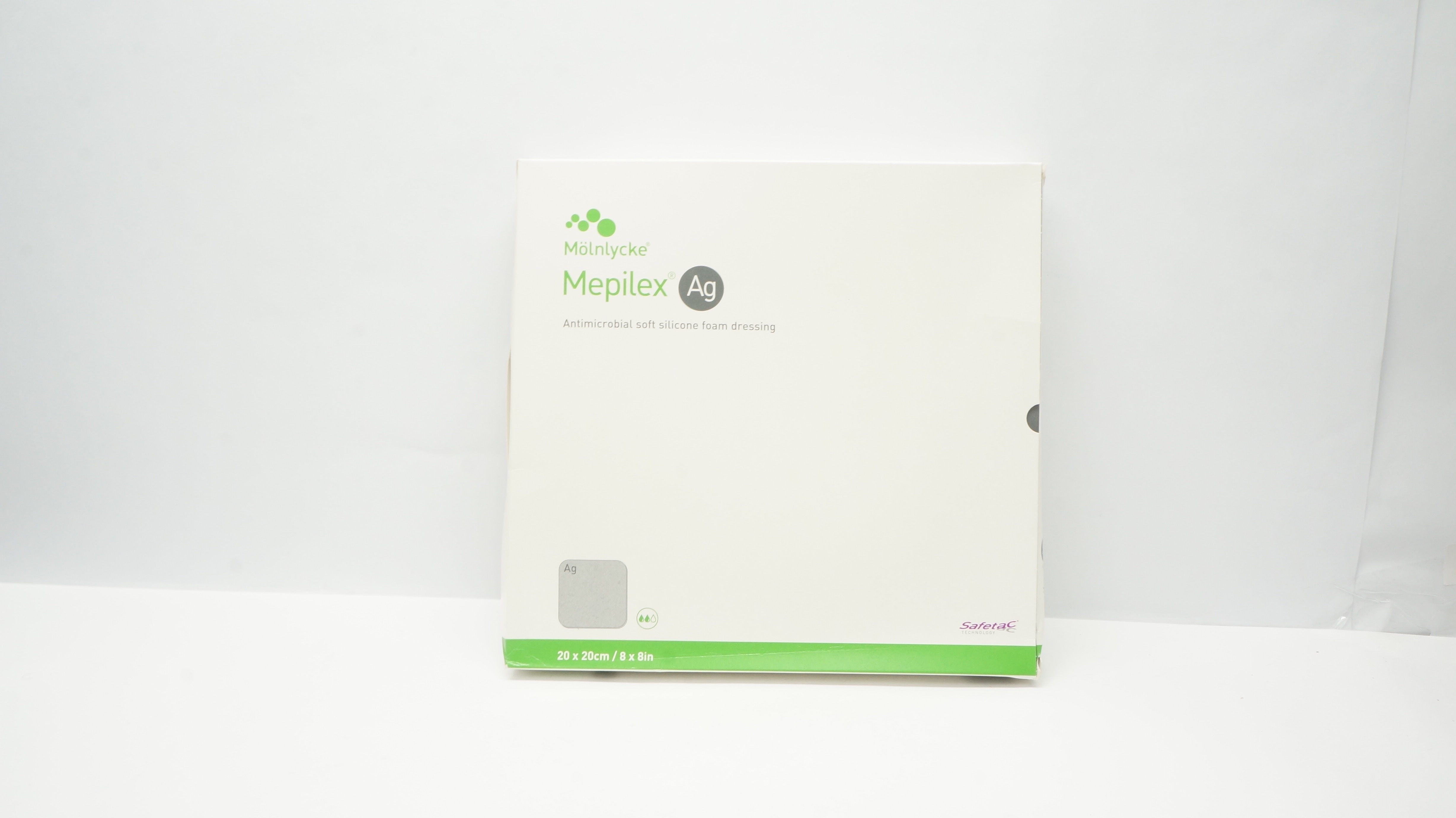 Mölnlycke 287400 Mepilex Ag w/ Safetac Technology 8 x 8inch Box of 5