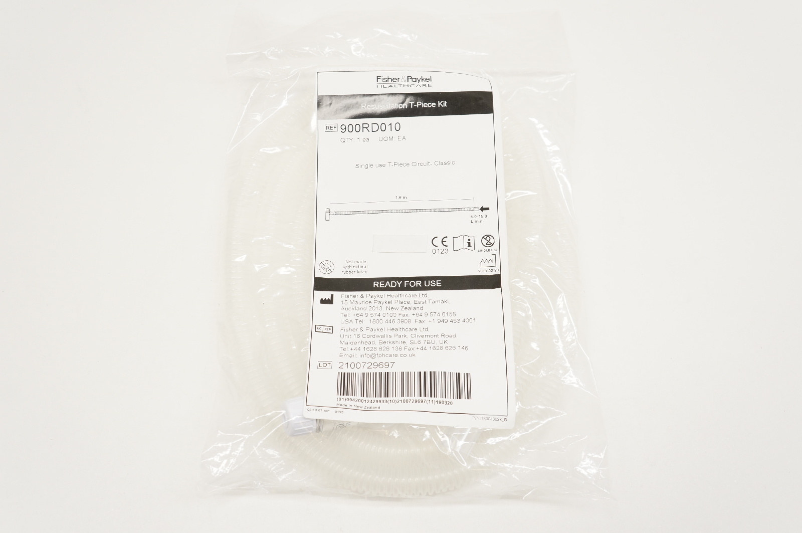 Fisher&Paykel 900RD010 Resuscitation T-Piece Kit