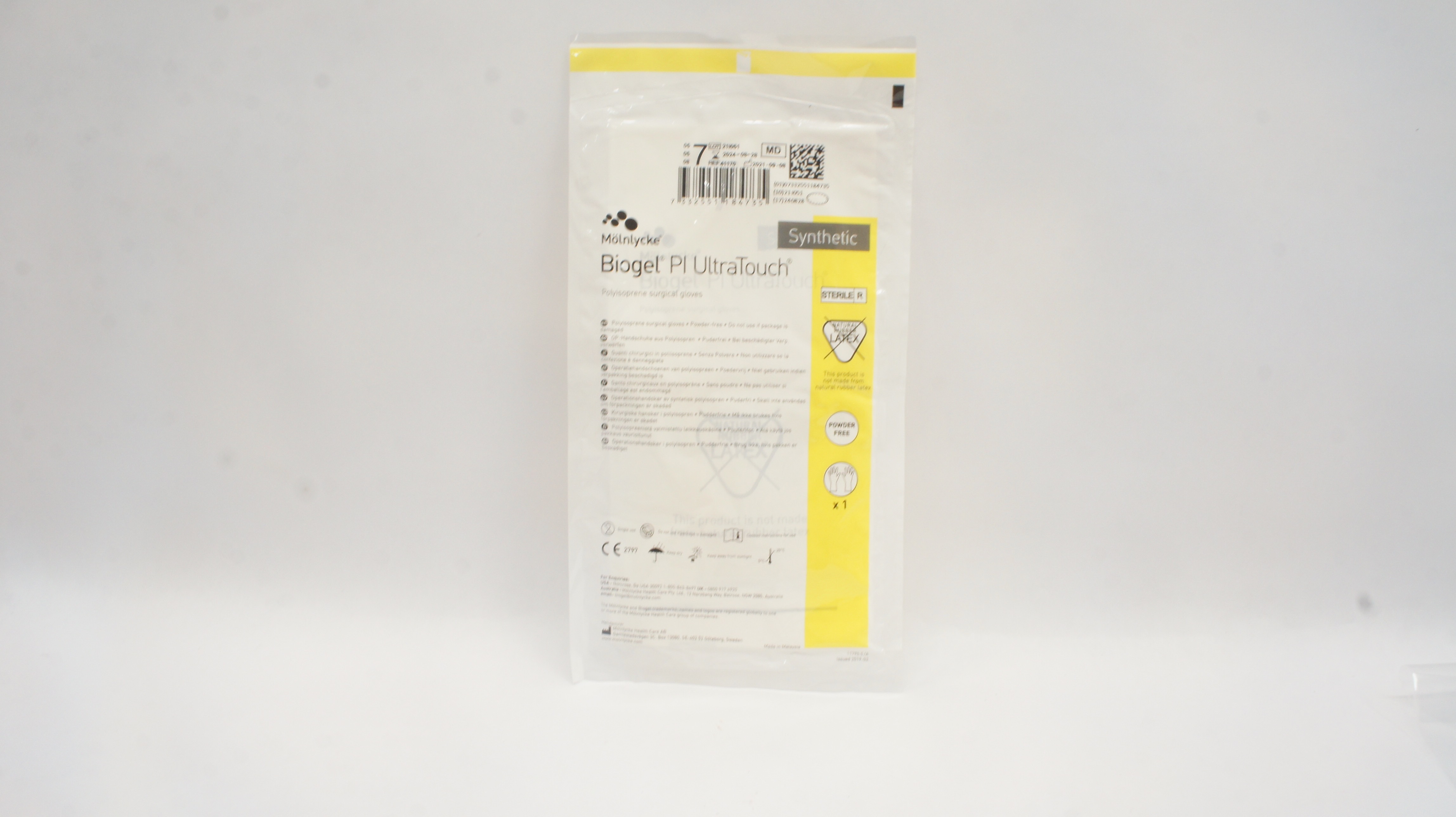 Molnlycke Healthcare 41170 Biogel Pl UltraTouch Synthetic Surgical Gloves Size 7