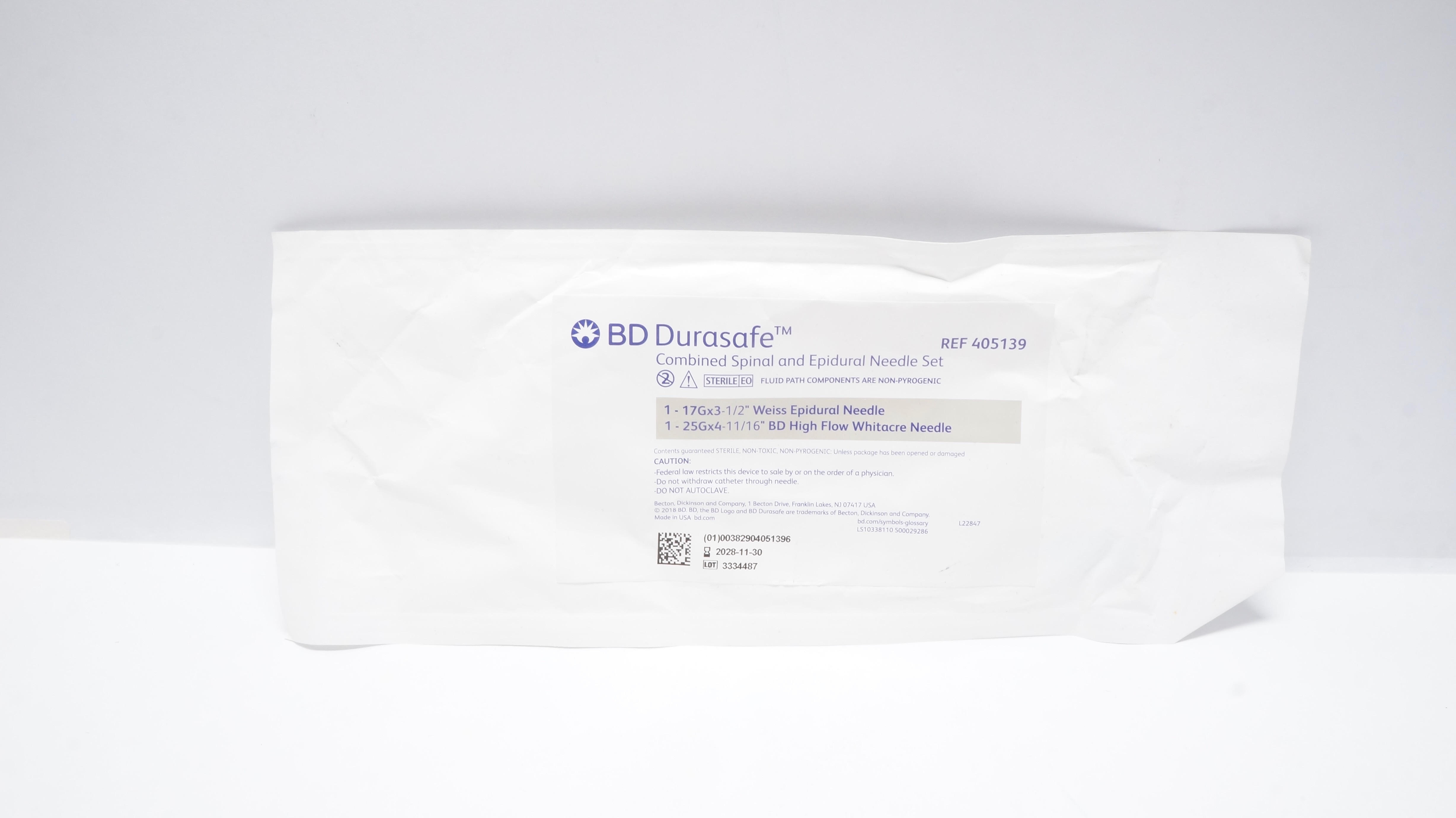 BD 405139 Durasafe Combined Spinal & Epidural Ndle. Set