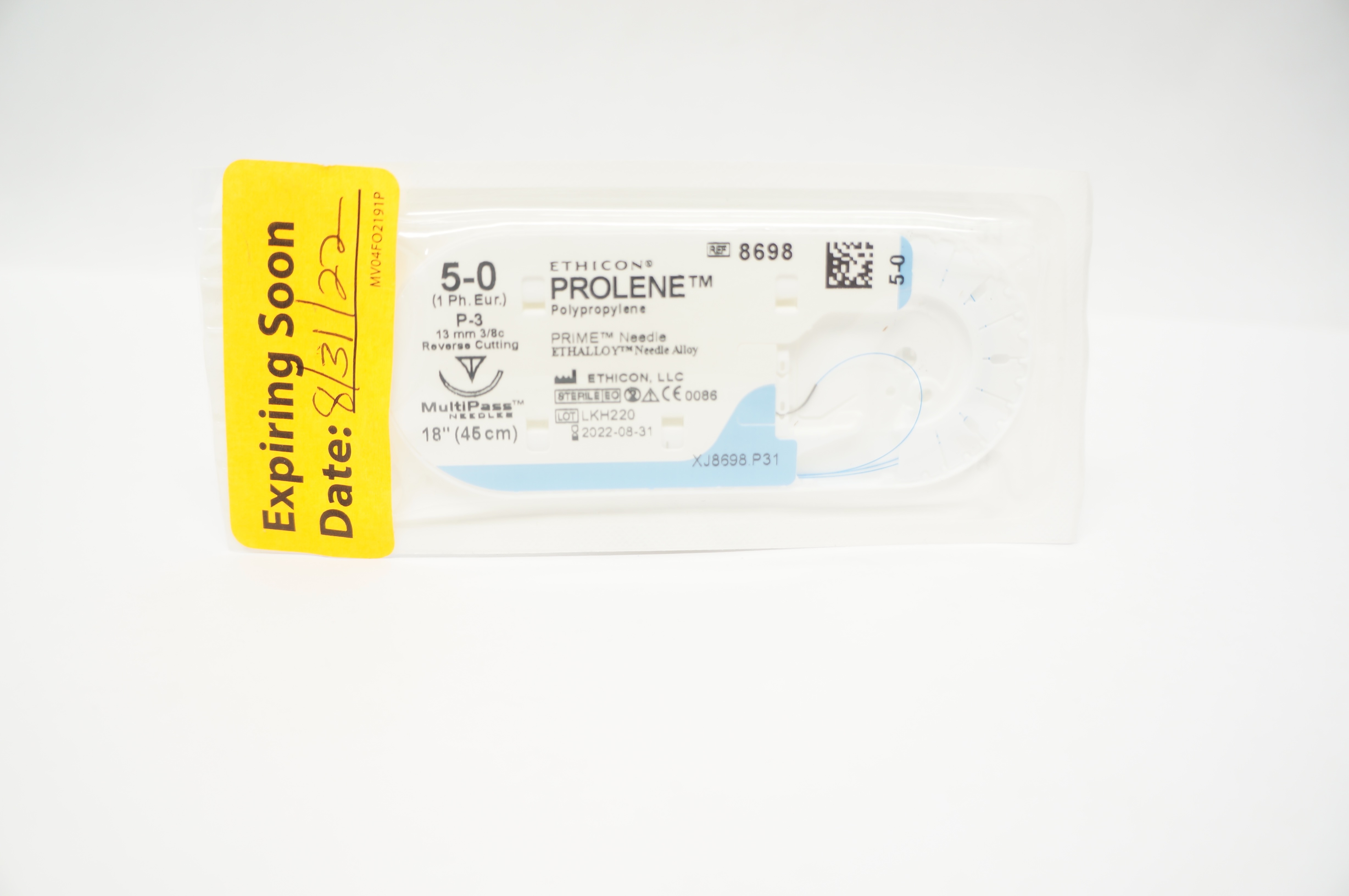 Ethicon 8698 5-0 PROLENE Stre P-3 13mm 3/8c Reverse Cutting 18inch (x)