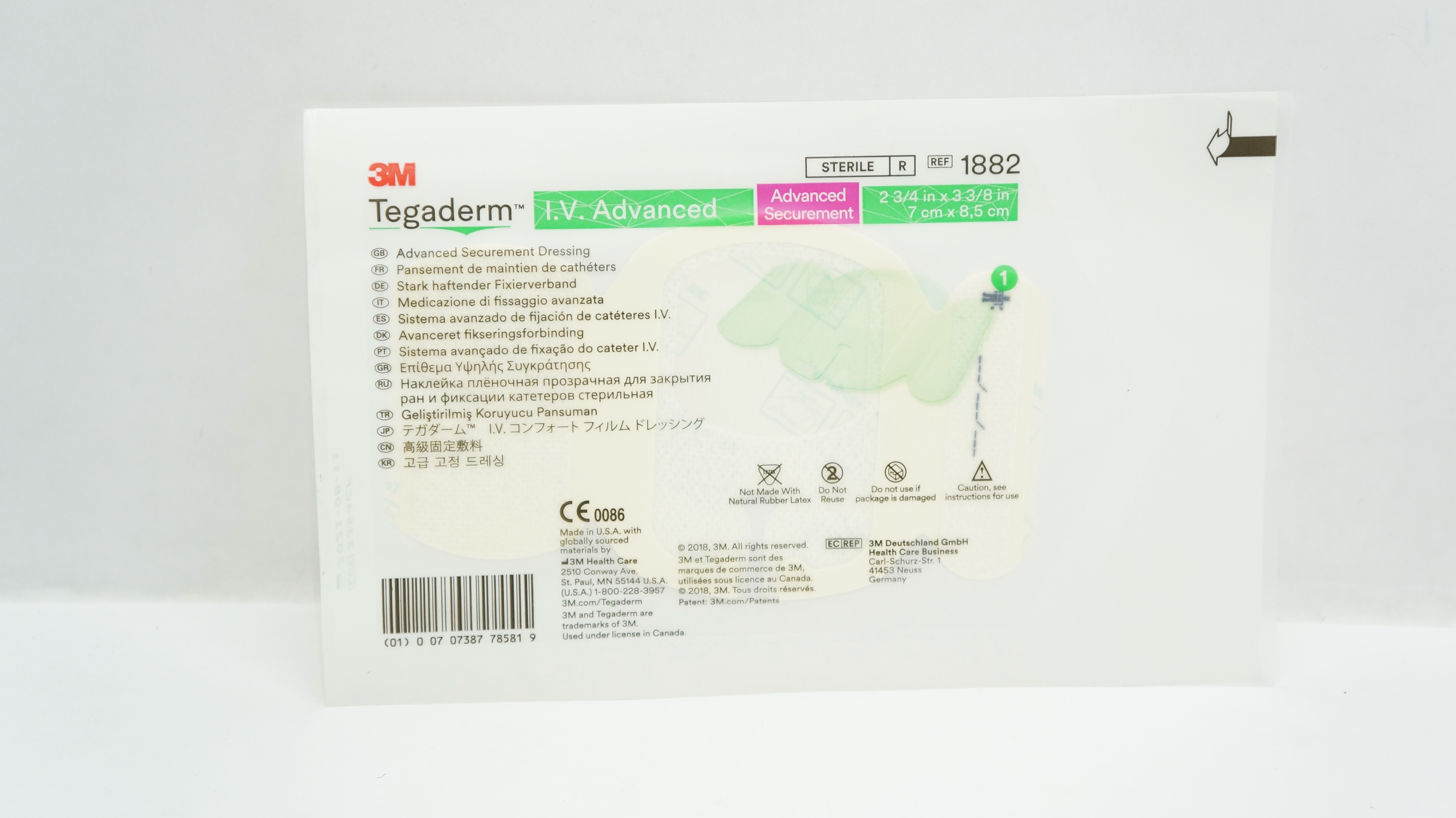 Iv Advanced 3M 1882 Tegaderm IV Advanced Securement Dressing, 2-3/4 inch x 3-3/8 ...