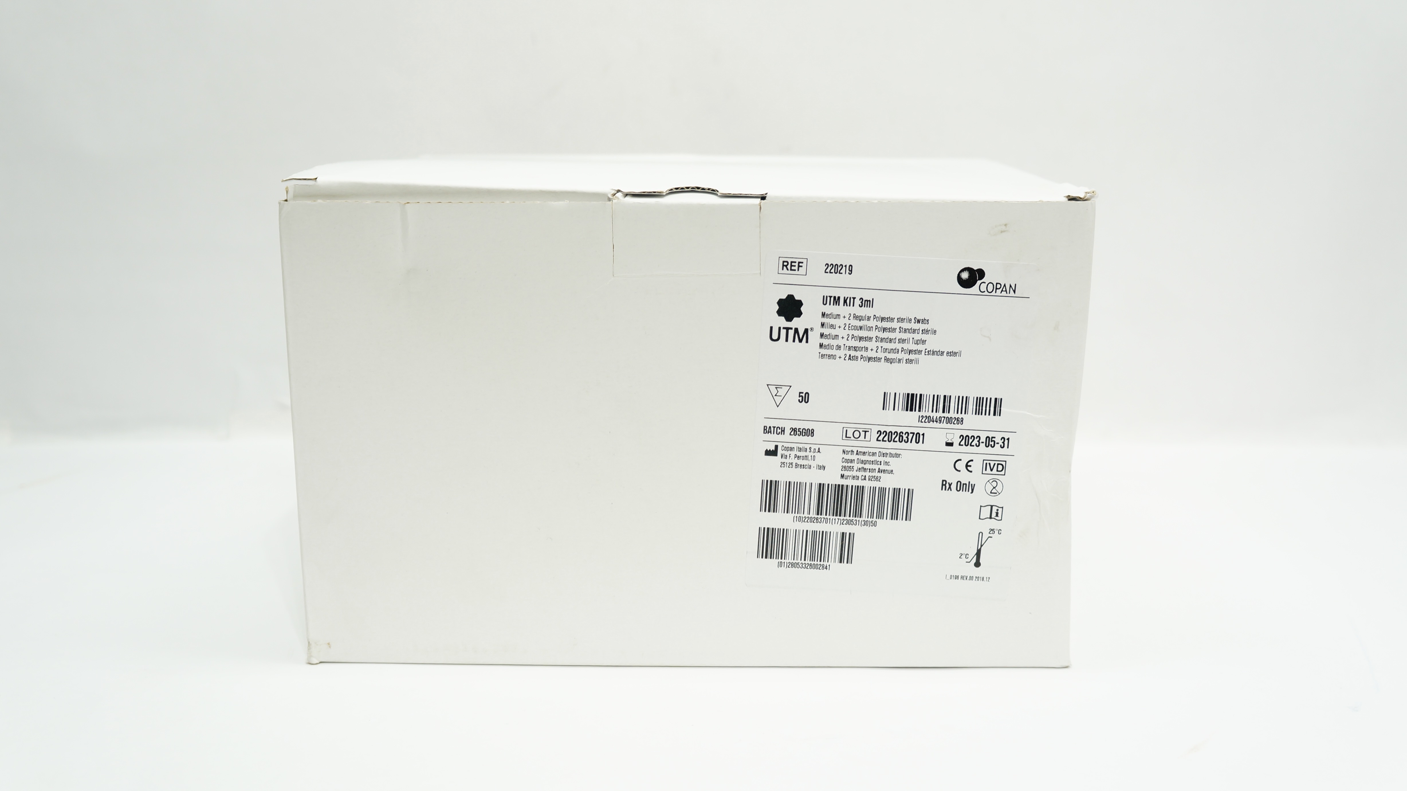 Copan 220219 UTM RT Specimen Collection Kit (x) Box of 50