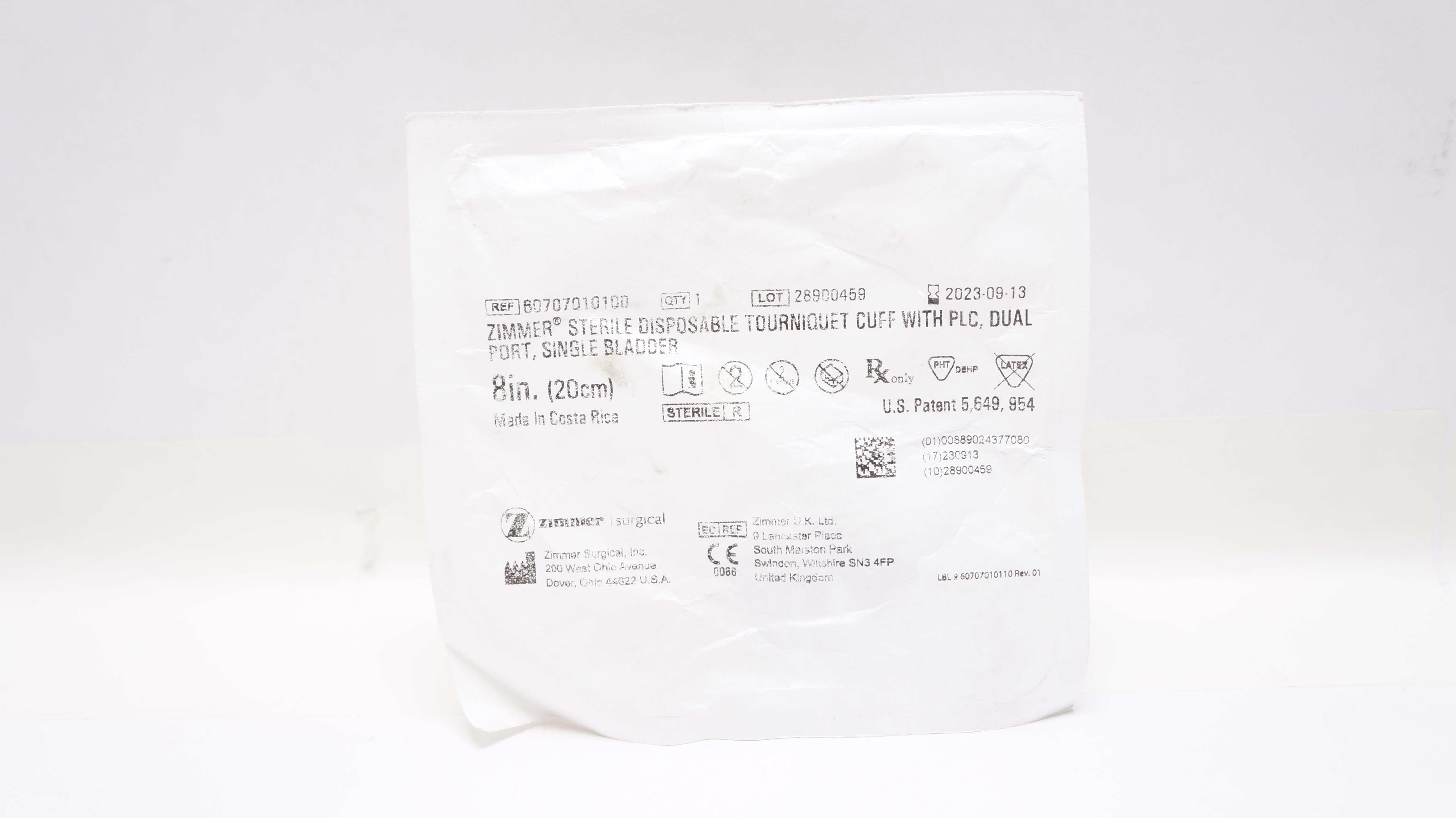 Zimmer 60707010100 Sterile Disposable Tourniquet Cuff 8 inch (x)