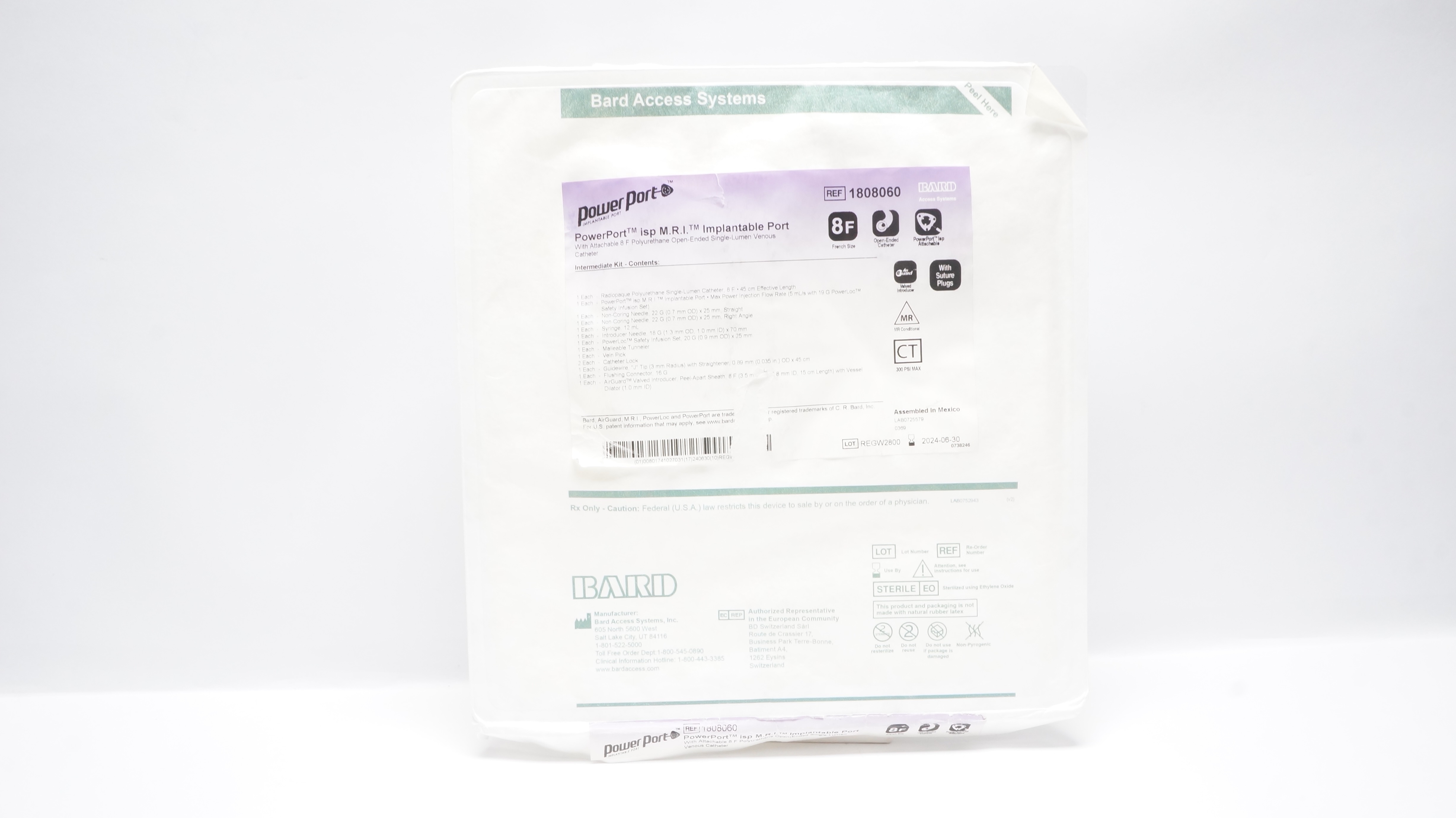 Bard 1808060 PowerPort isp MRI Implantable Port 8F x 45cm (x)
