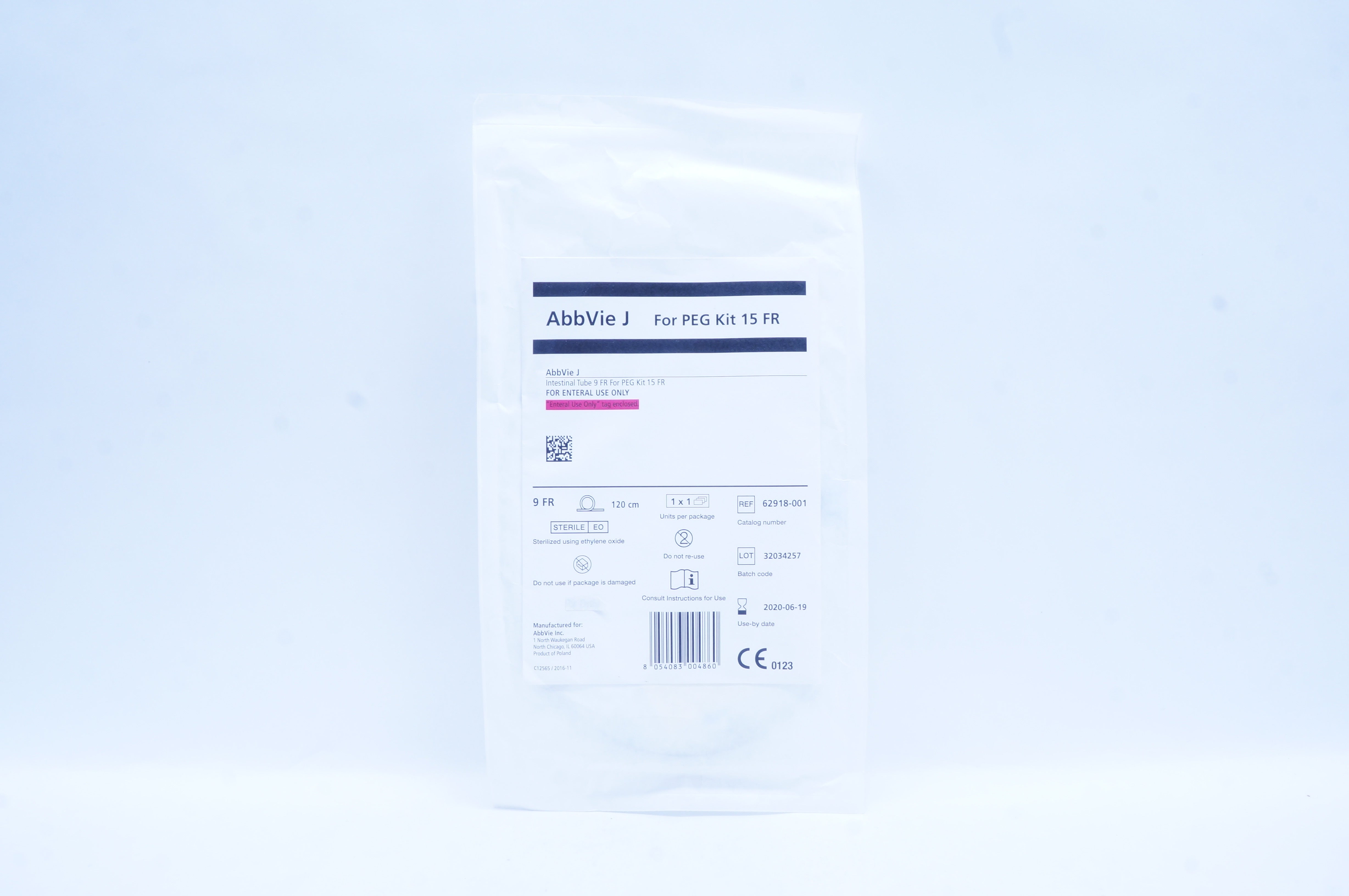 AbbVie 62918001 J Intestinal Tube 9Fr For PEG Kit 15Fr (x)