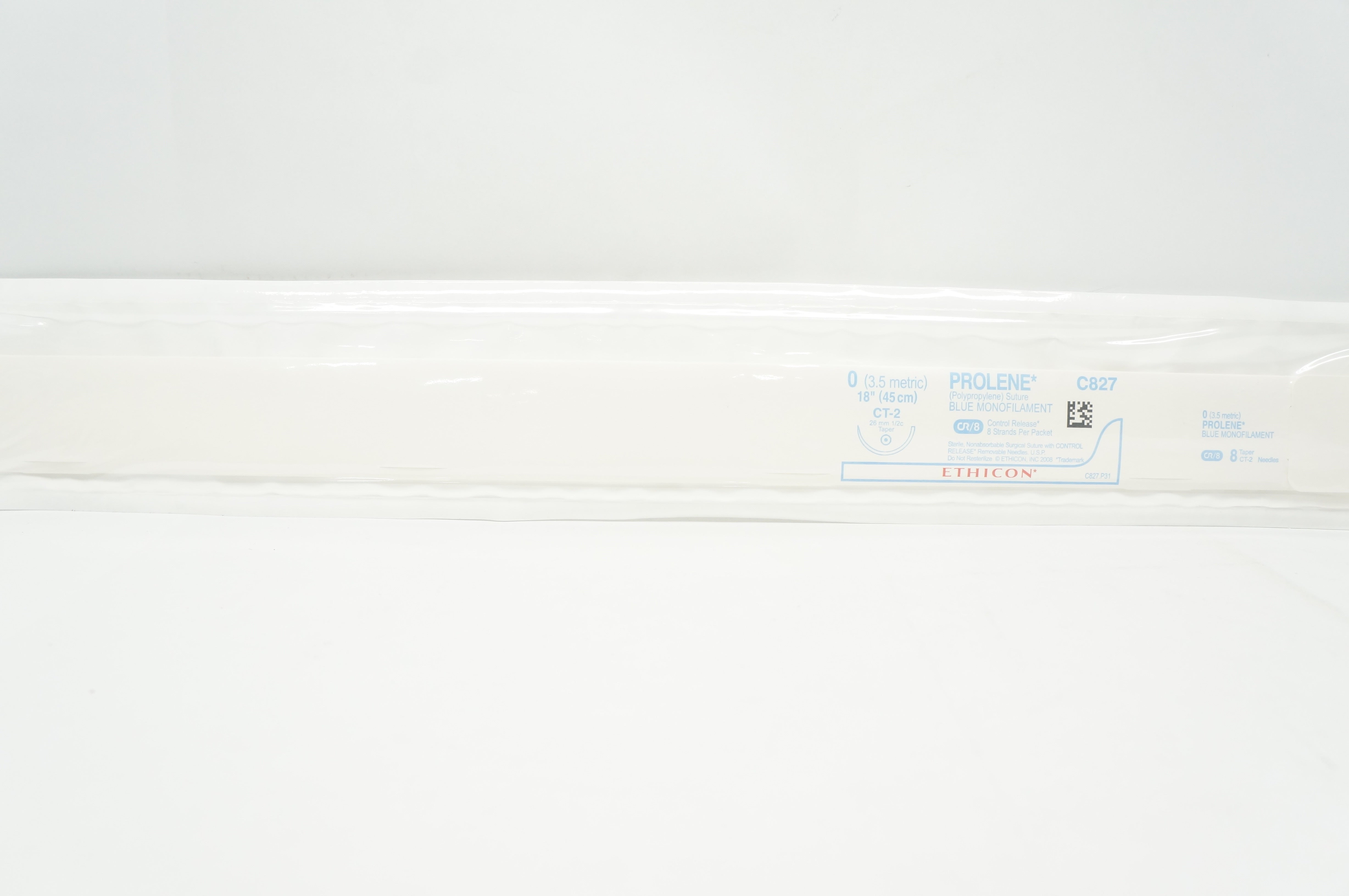 Ethicon C827 0 PROLENE Blue Monofilament CT-2 26mm 1/2c Taper, 18inch