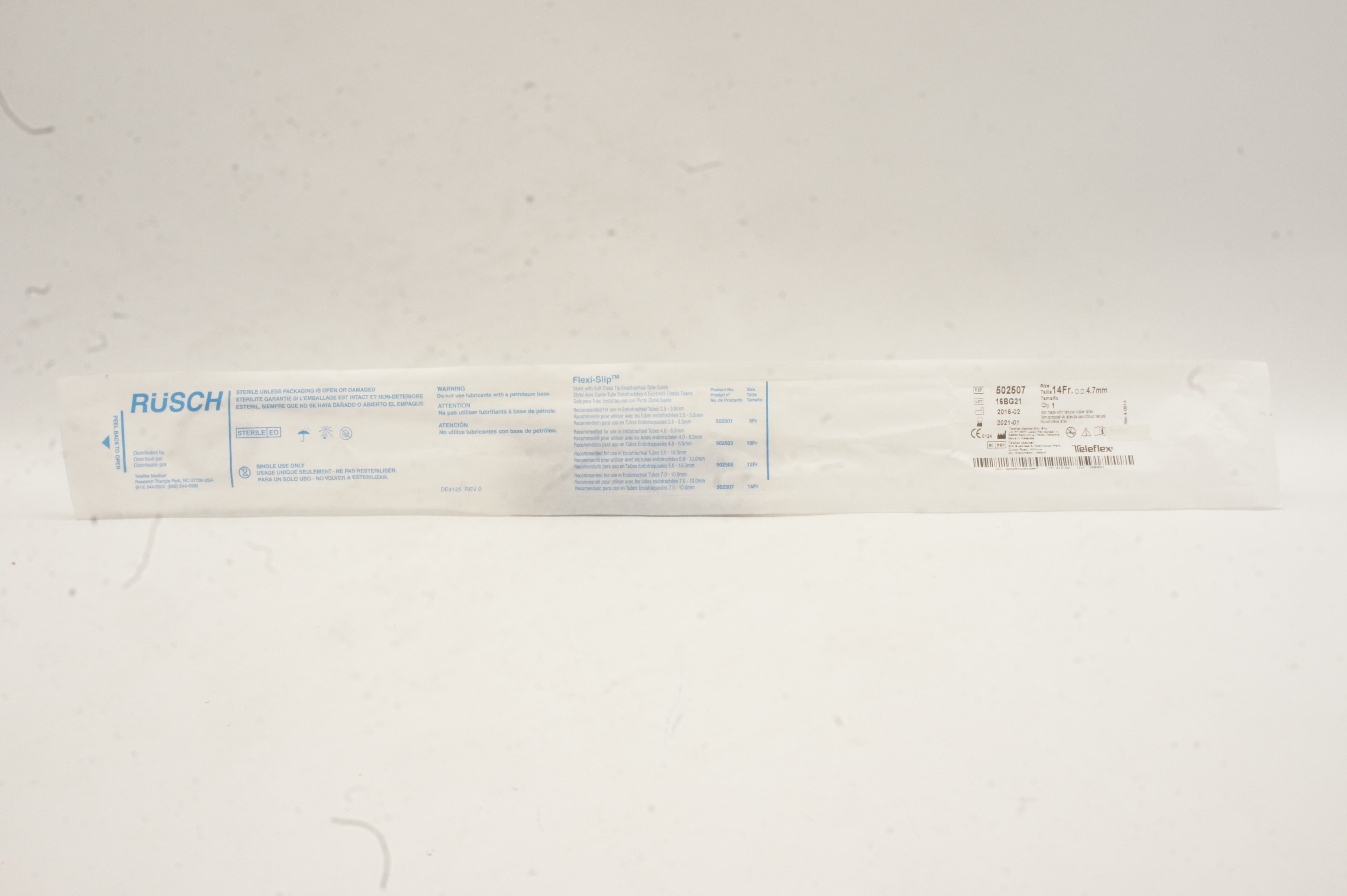 Teleflex 502507 Rusch Flexi-Slip Stylet Soft Distal Tip 14Fr O.D. x 4.7mm (x)
