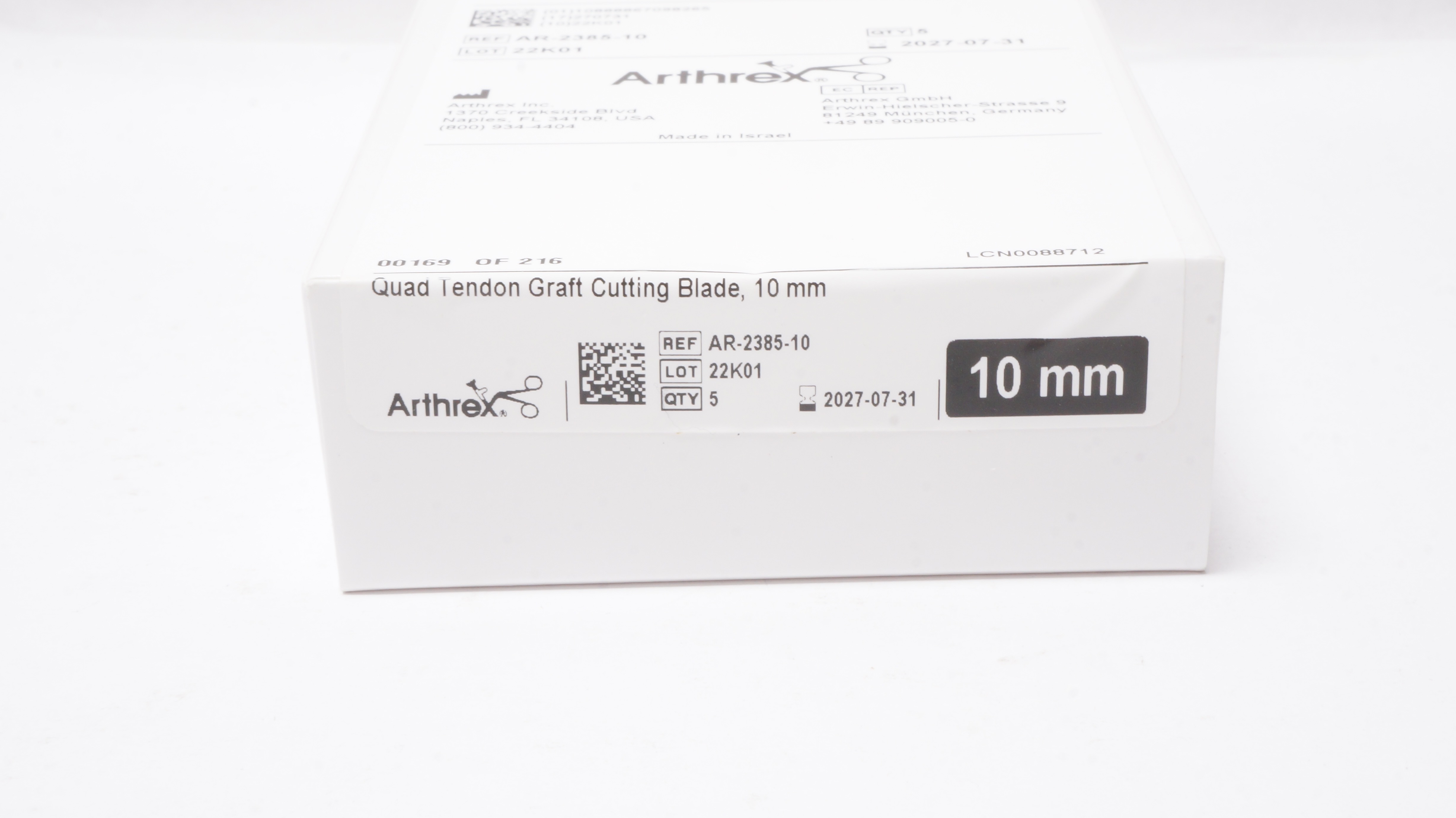 SURGEON 105 125 142 144 150 5冊セット Arthrex AR-2385-10 Quad Tendon Graft Cutting Blade 10mm