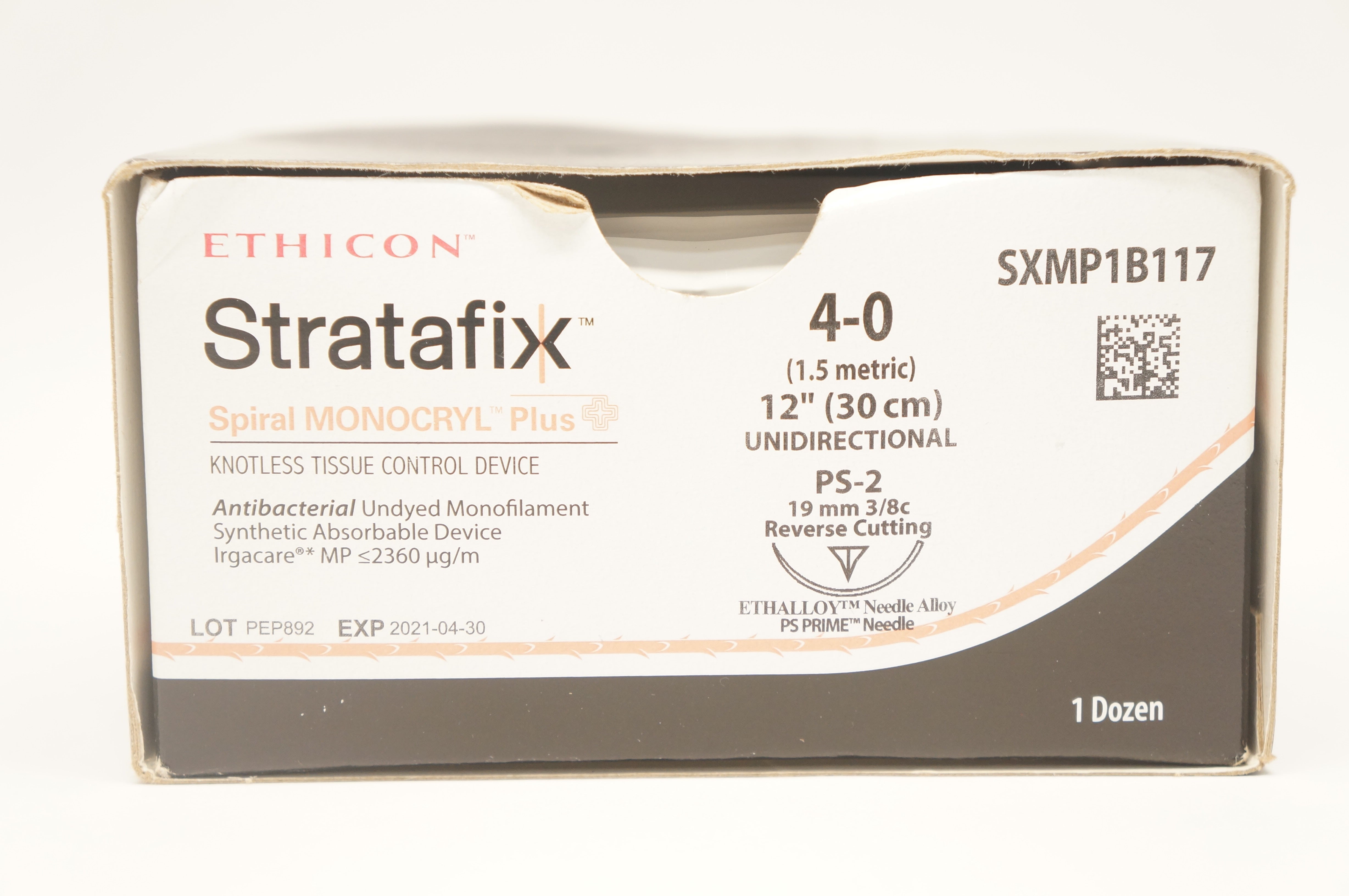 Ethicon SXMP1B117 4-0 Stratafix Synthetic Stre PS-2 19mm 12inch - Box of 12 (x)