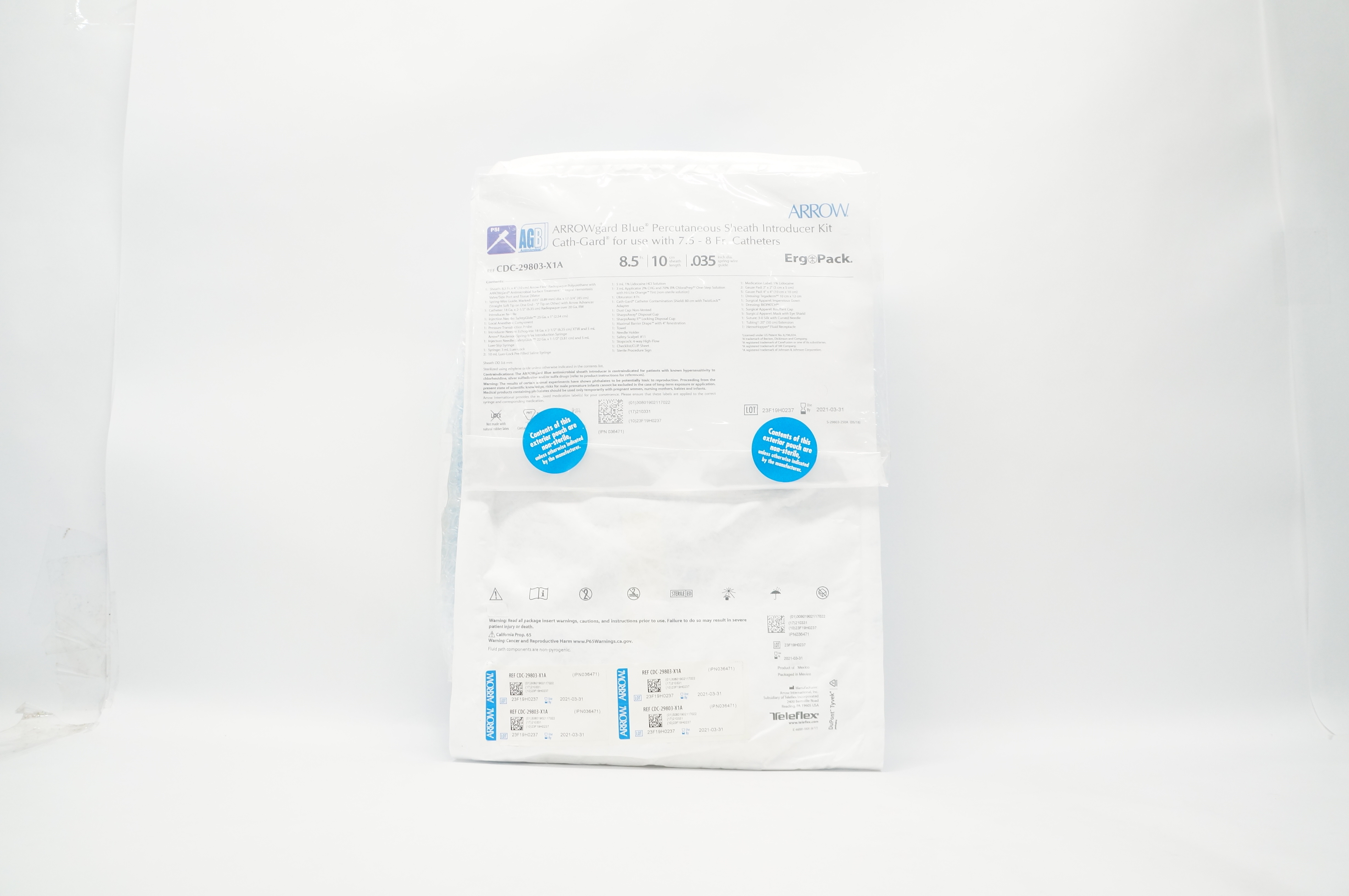 Arrow CDC-29803-X1A  Blue Percutaneous Introducer Kit 8.5Frx10cmx0.035in(x)