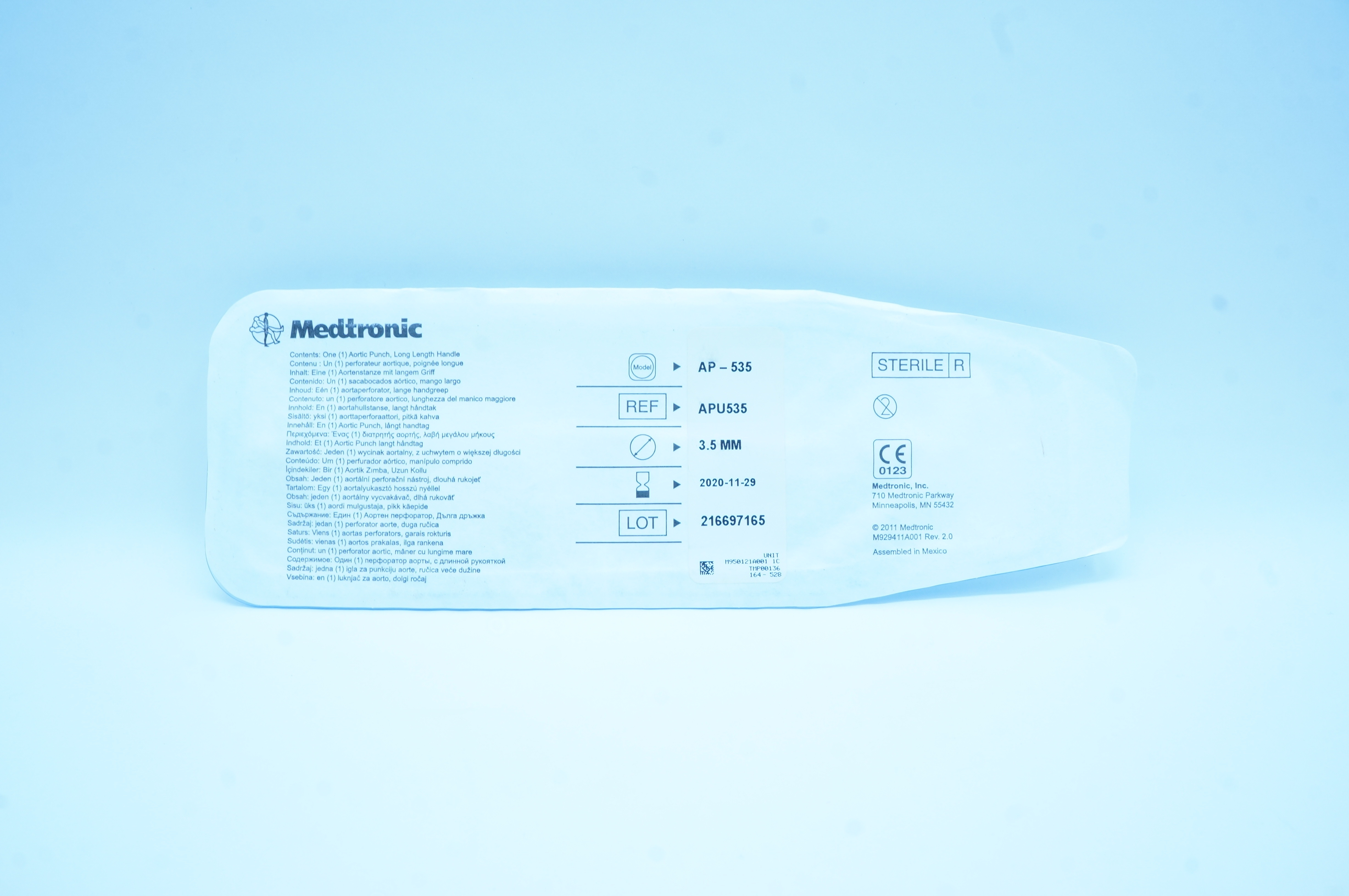 Medtronic APU535 Aortic Punch, Long Length Handle, 3.5mm (x)