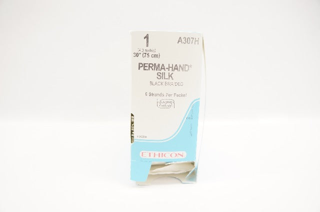 Ethicon A307H 1 PERMA-HAND Silk Black Braided Stre 30inch - Box of 32