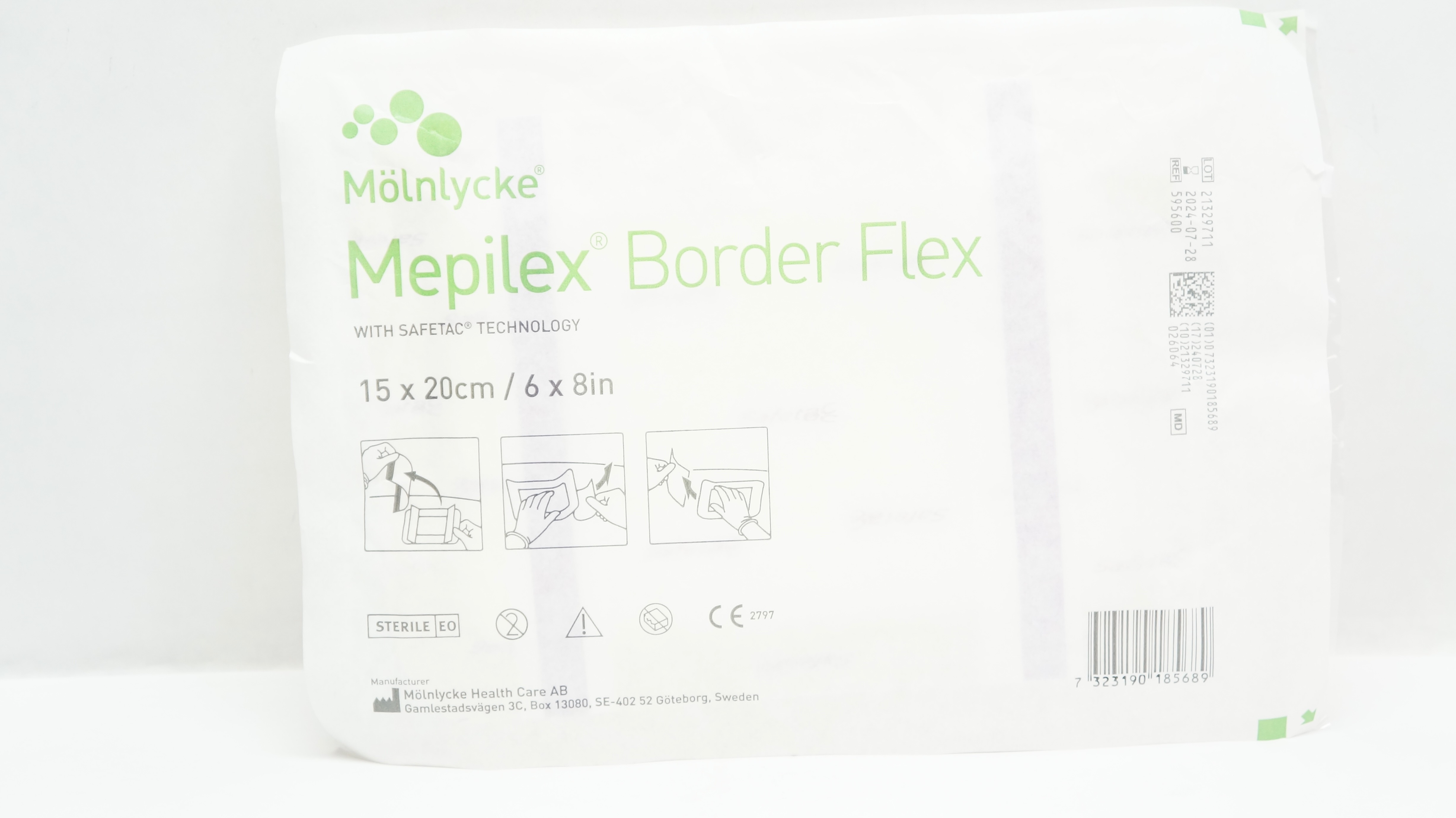 Molnlycke 595600 Mepilex Border Flex Dressing 6 x 8inch