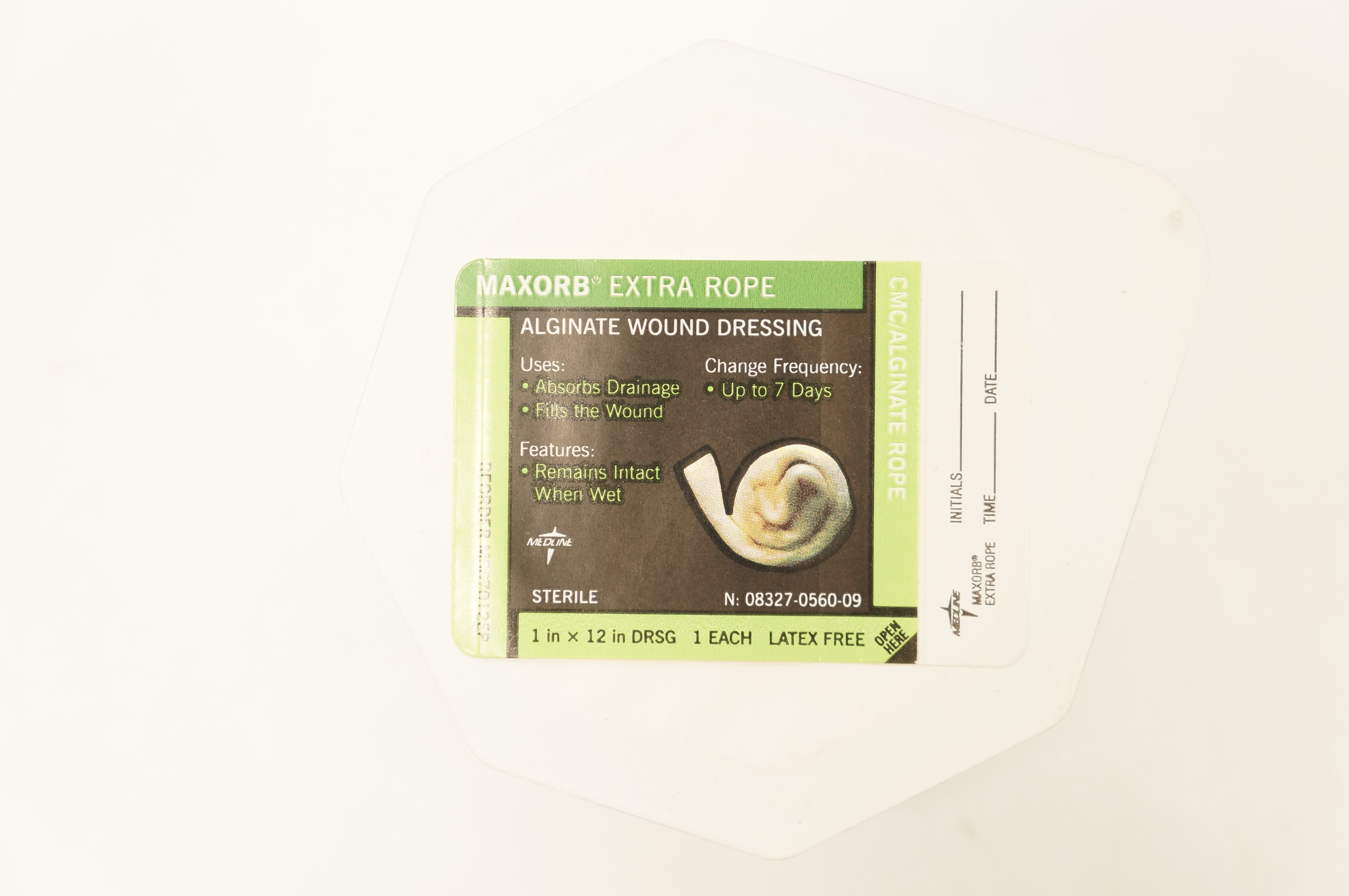 Medline MSC7012EP MAXORB EXTRA ROPE Alginate Wound Dressing 1inch x 12inch