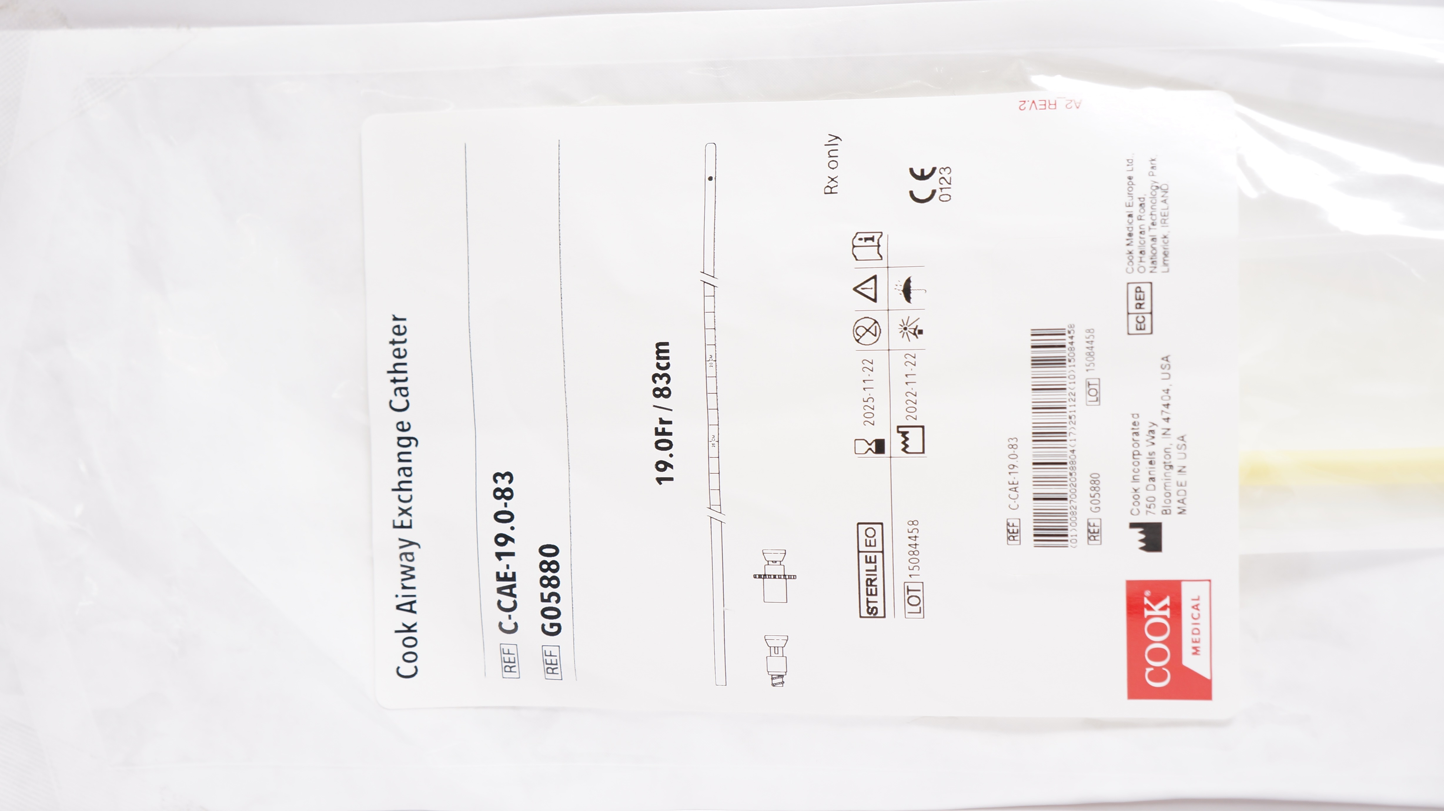 Cook Medical G05880 Cook Airway Exchange Cath. 19.0Fr x 83cm